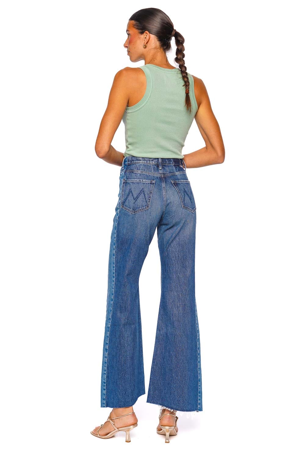 MOTHER Denim The Tux Sidestepper Panel Sneak Fray Jean
