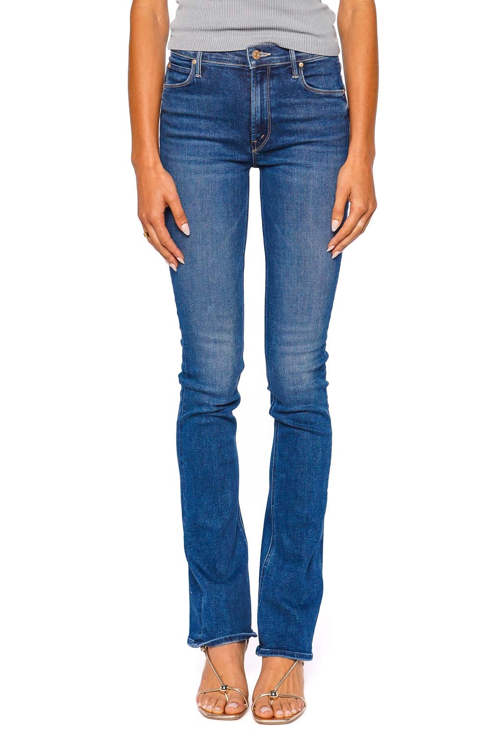 MOTHER Denim The Runaway Skinny Flare Mid Rise Jean