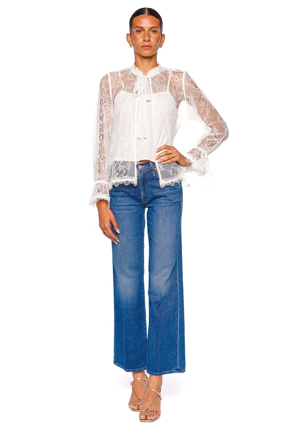 MOTHER Denim The Mid Rise Maven Skimp Wide Leg Jean