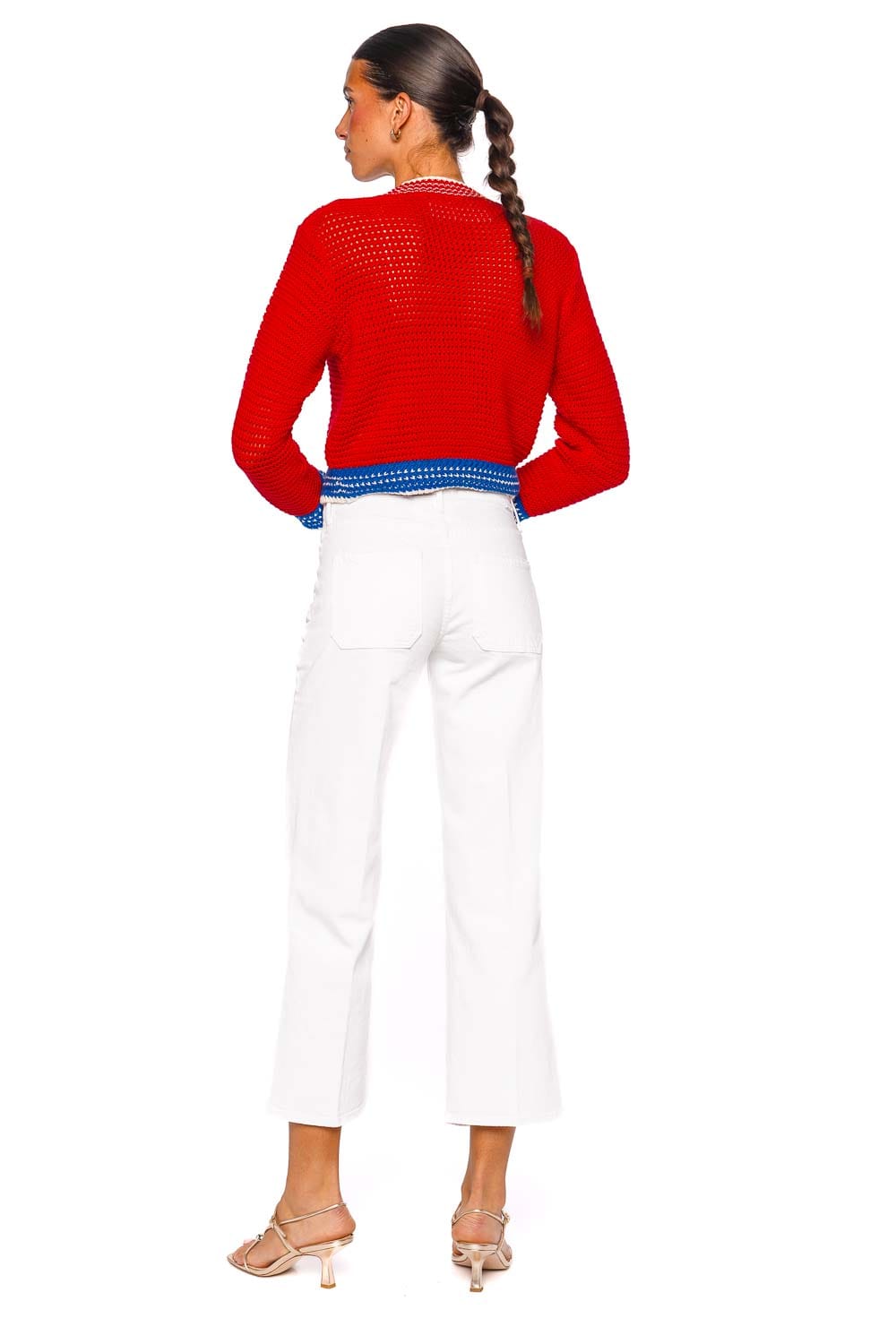 MOTHER Denim The Mini Bottoms Up Shrunken Knit Pullover