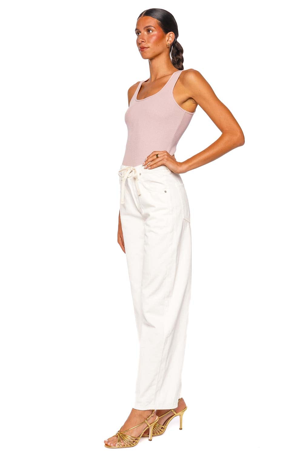 Citizens of Humanity Brynn Drawstring Wide Leg Trouser Ivory