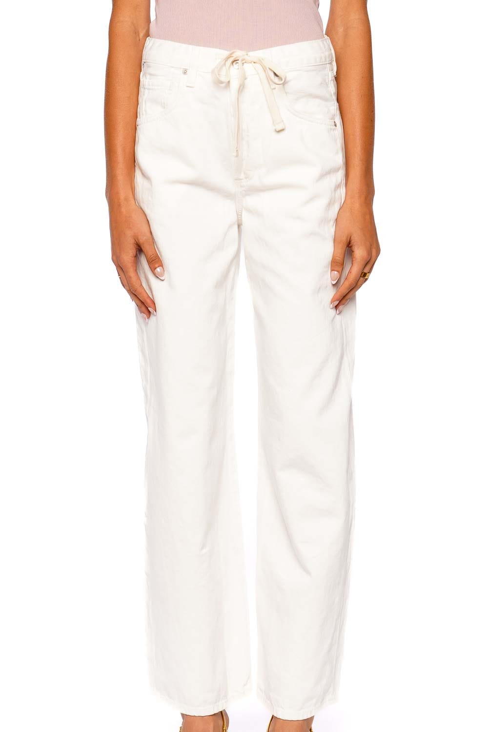 Citizens of Humanity Brynn Drawstring Wide Leg Trouser Ivory