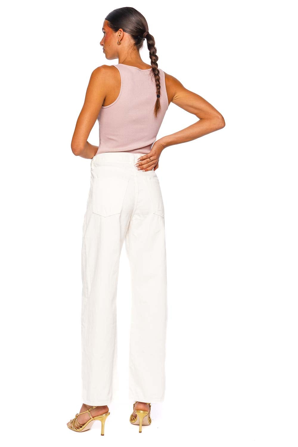 Citizens of Humanity Brynn Drawstring Wide Leg Trouser Ivory