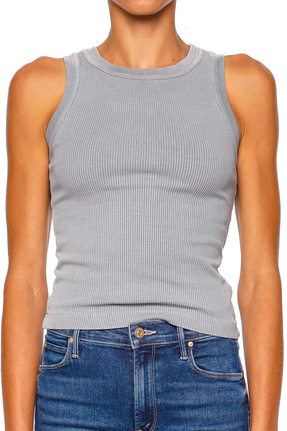 Citizens of Humanity Isabel Rib Hematite Sleeveless Tank Top