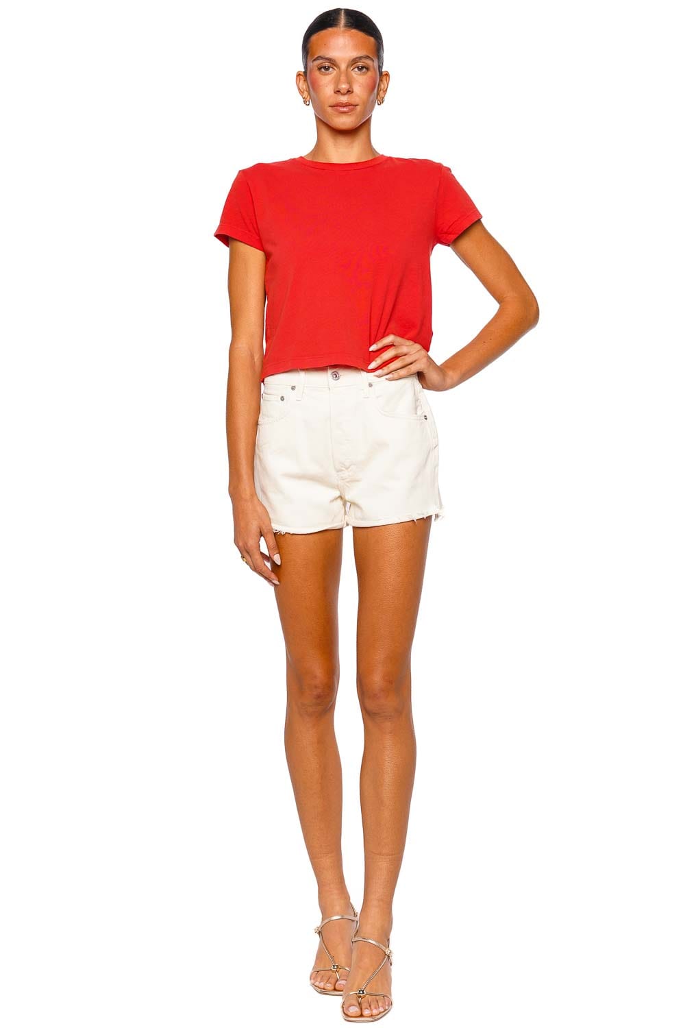Citizens of Humanity Marlow Plaster High Rise Denim Shorts