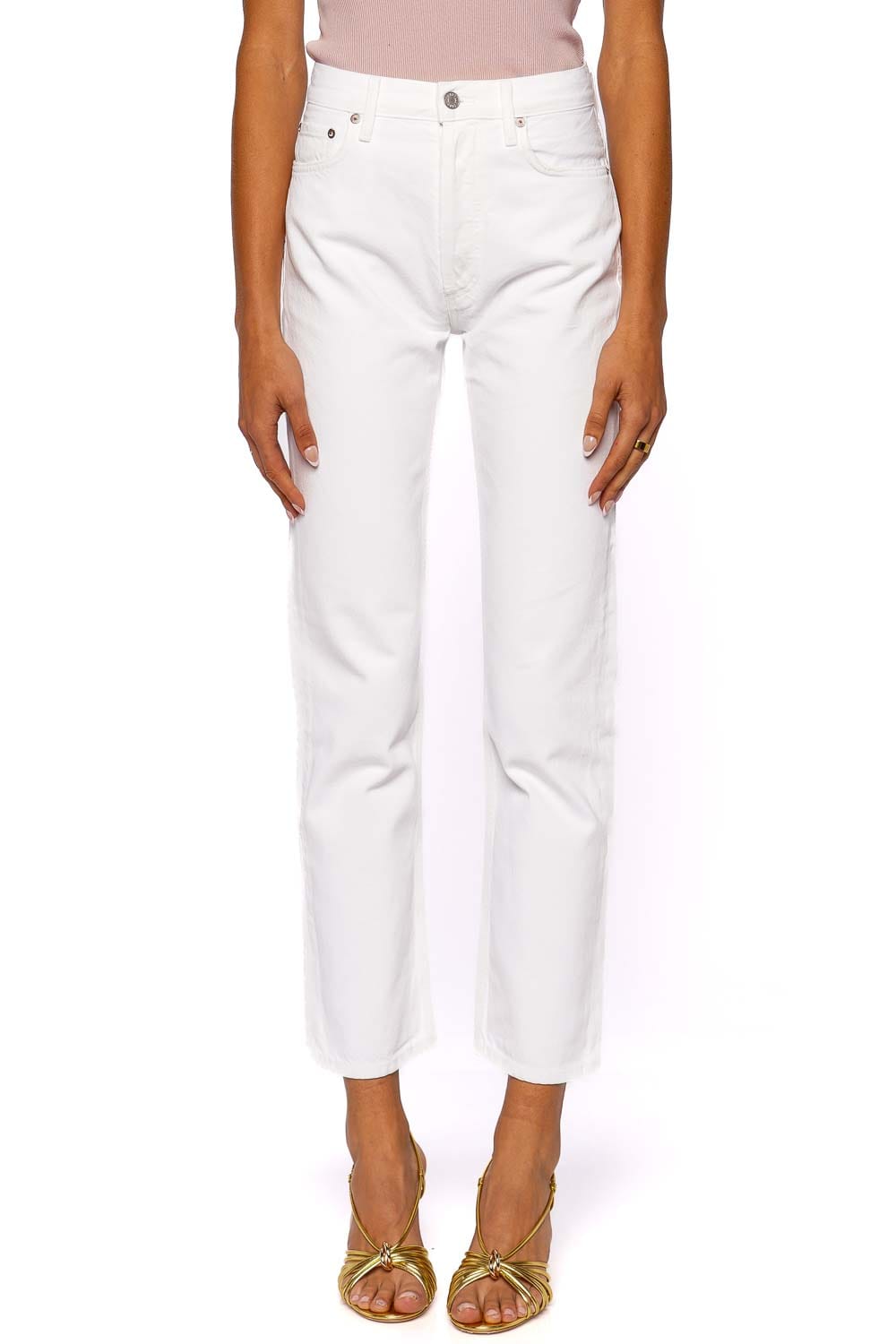 AGOLDE 90's Pinch Waist Straight Leg Jeans White