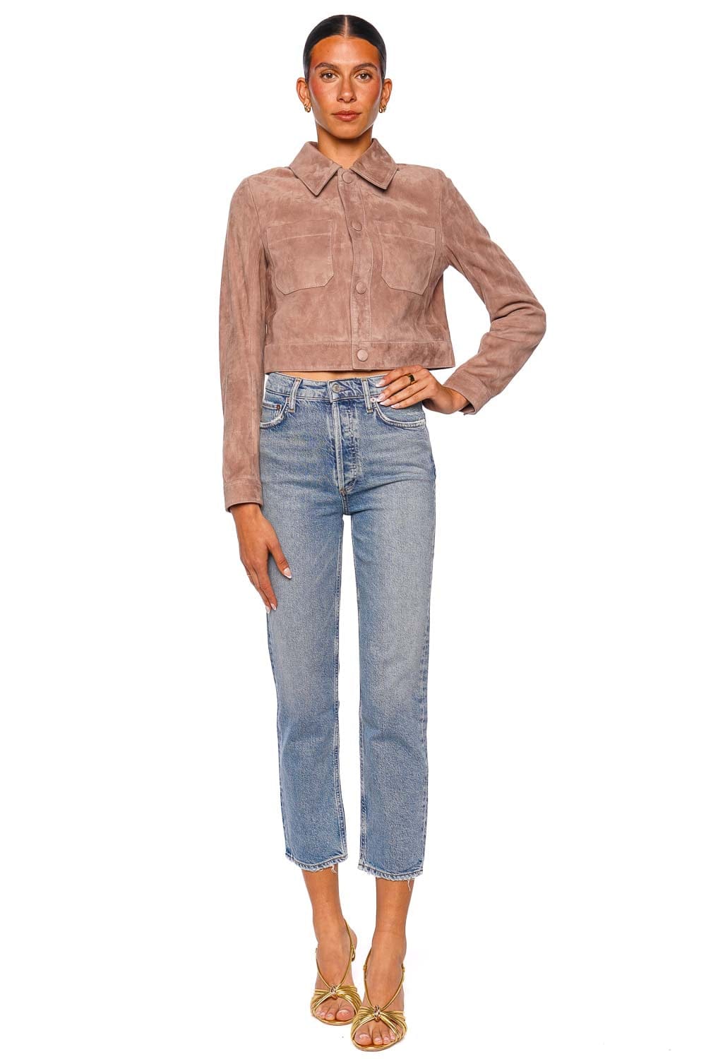 AGOLDE 90's Pinch Waist Crop Jean High Rise Straight Light Wash