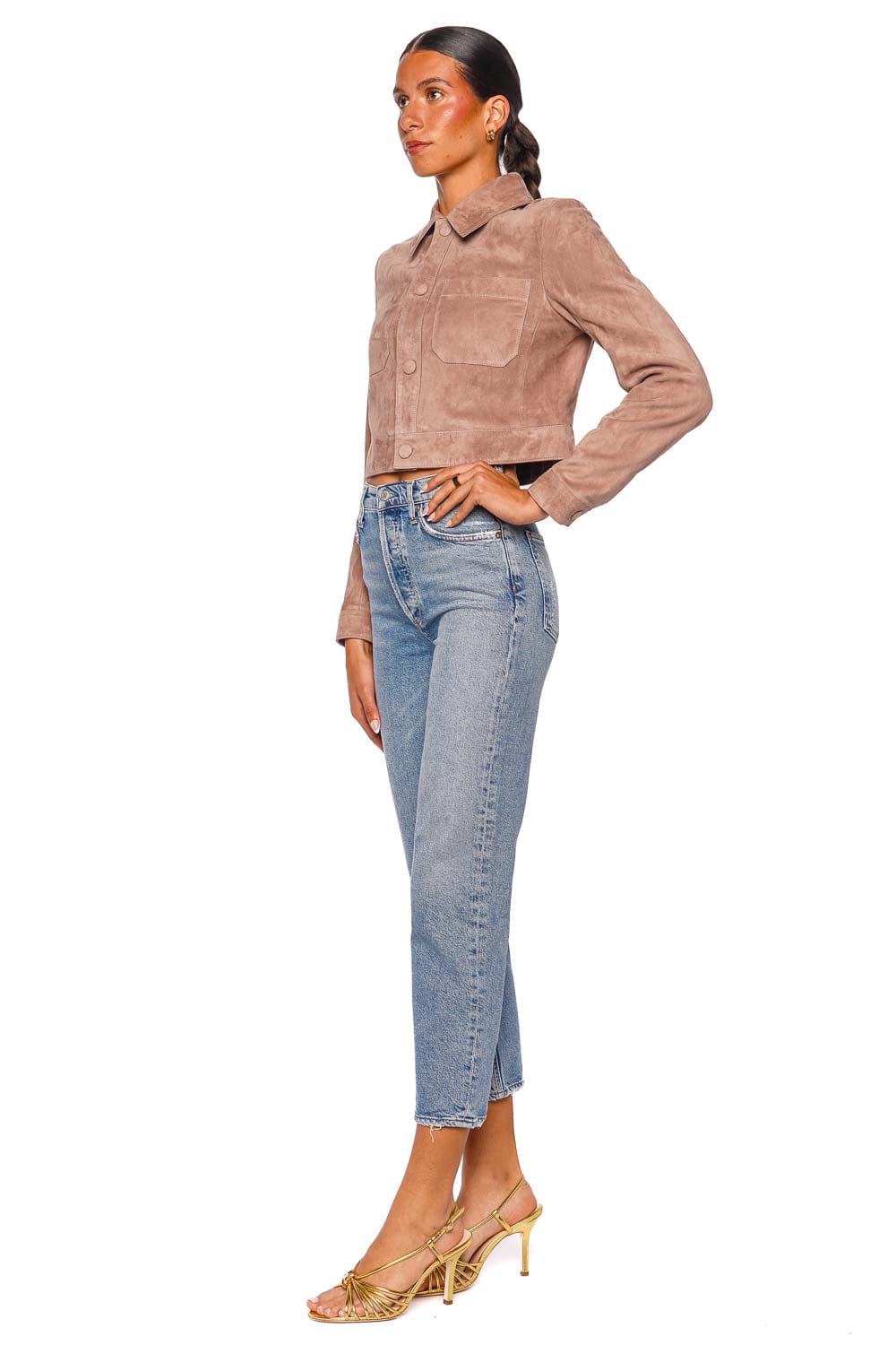 AGOLDE 90's Pinch Waist Crop Jean High Rise Straight Light Wash