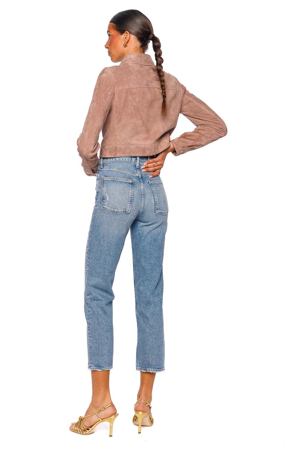 AGOLDE 90's Pinch Waist Crop Jean High Rise Straight Light Wash