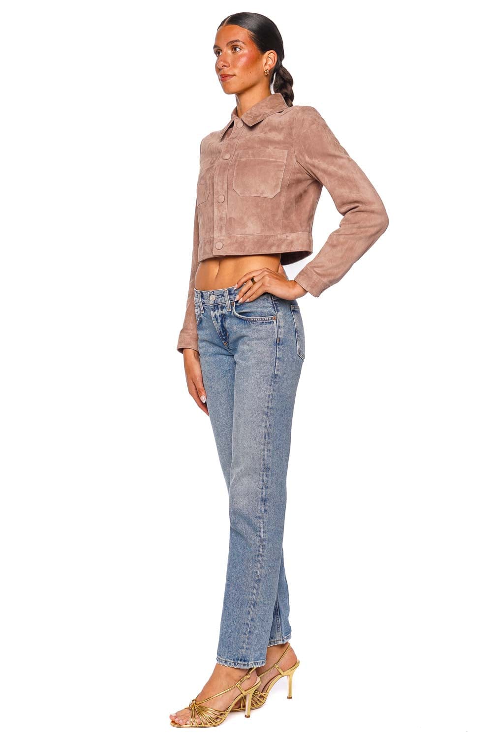 AGOLDE Low Rise Slim Straight Leg Jean Light Wash