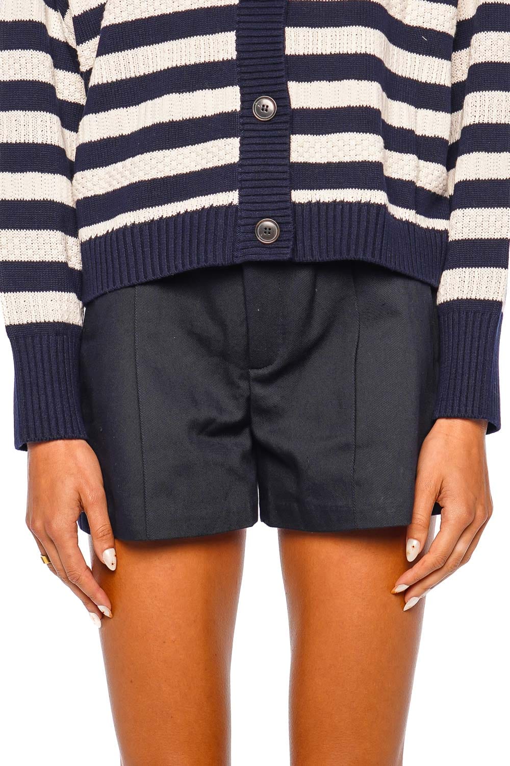 FRAME The Soho Navy Tailored Shorts