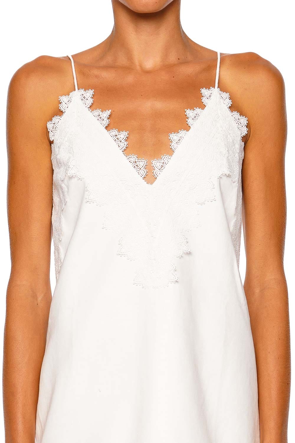 Shona Joy Toile Lace Ivory Strappy Mini Dress