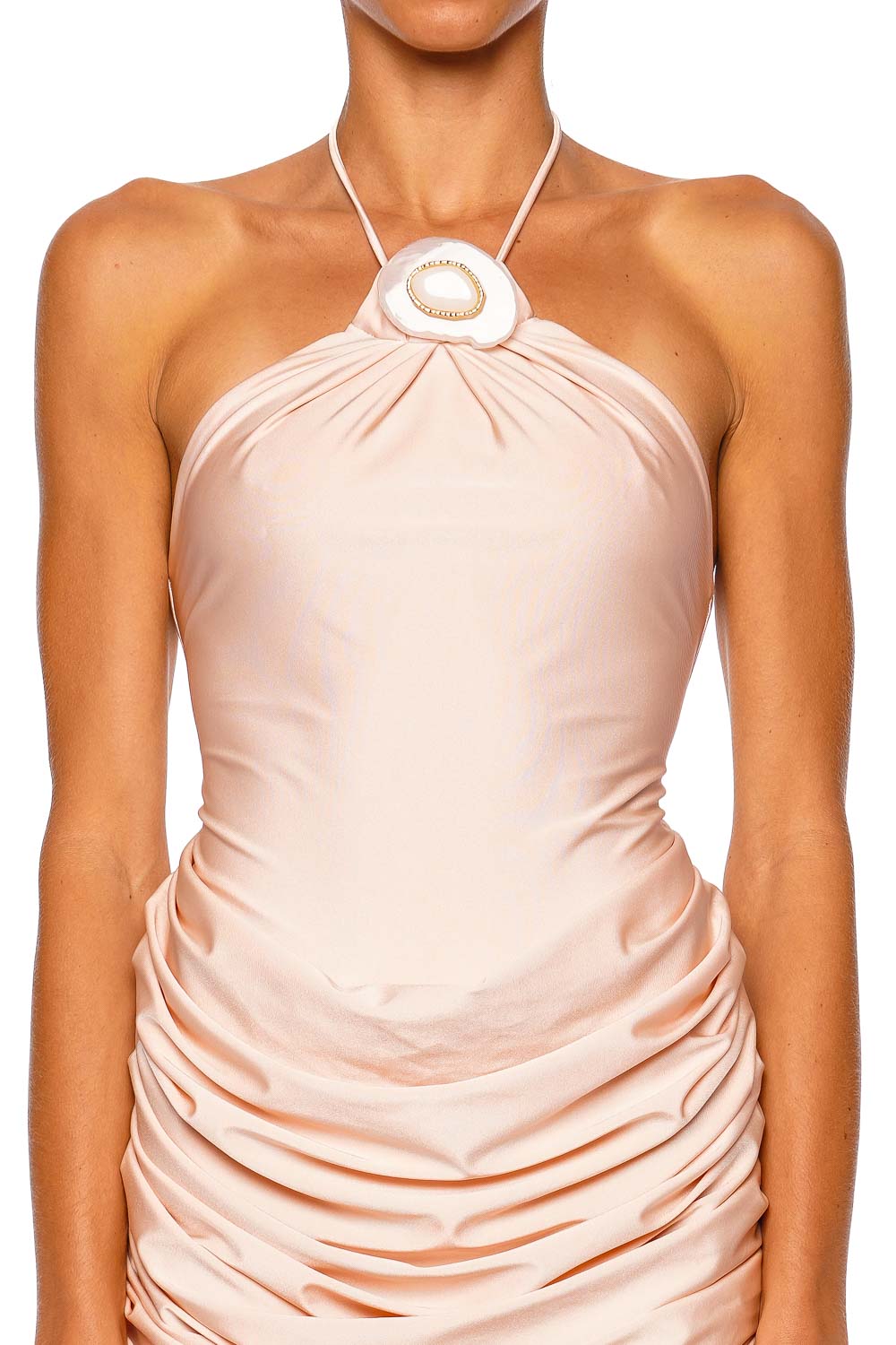 Shani Shemer Julian Pink Blush Halter Mini Dress
