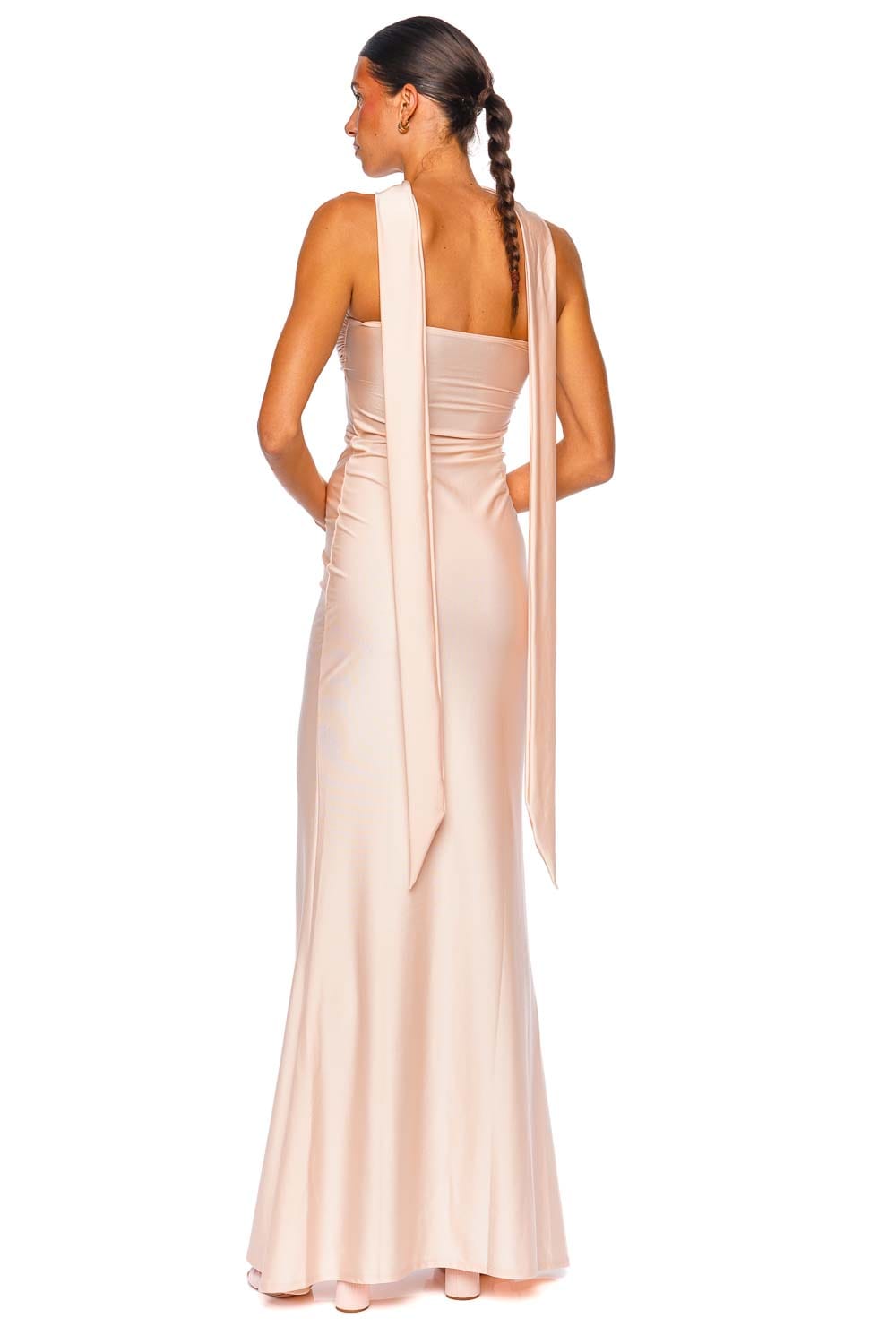 Shani Shemer Rose Pink Blush Strapless Maxi Dress