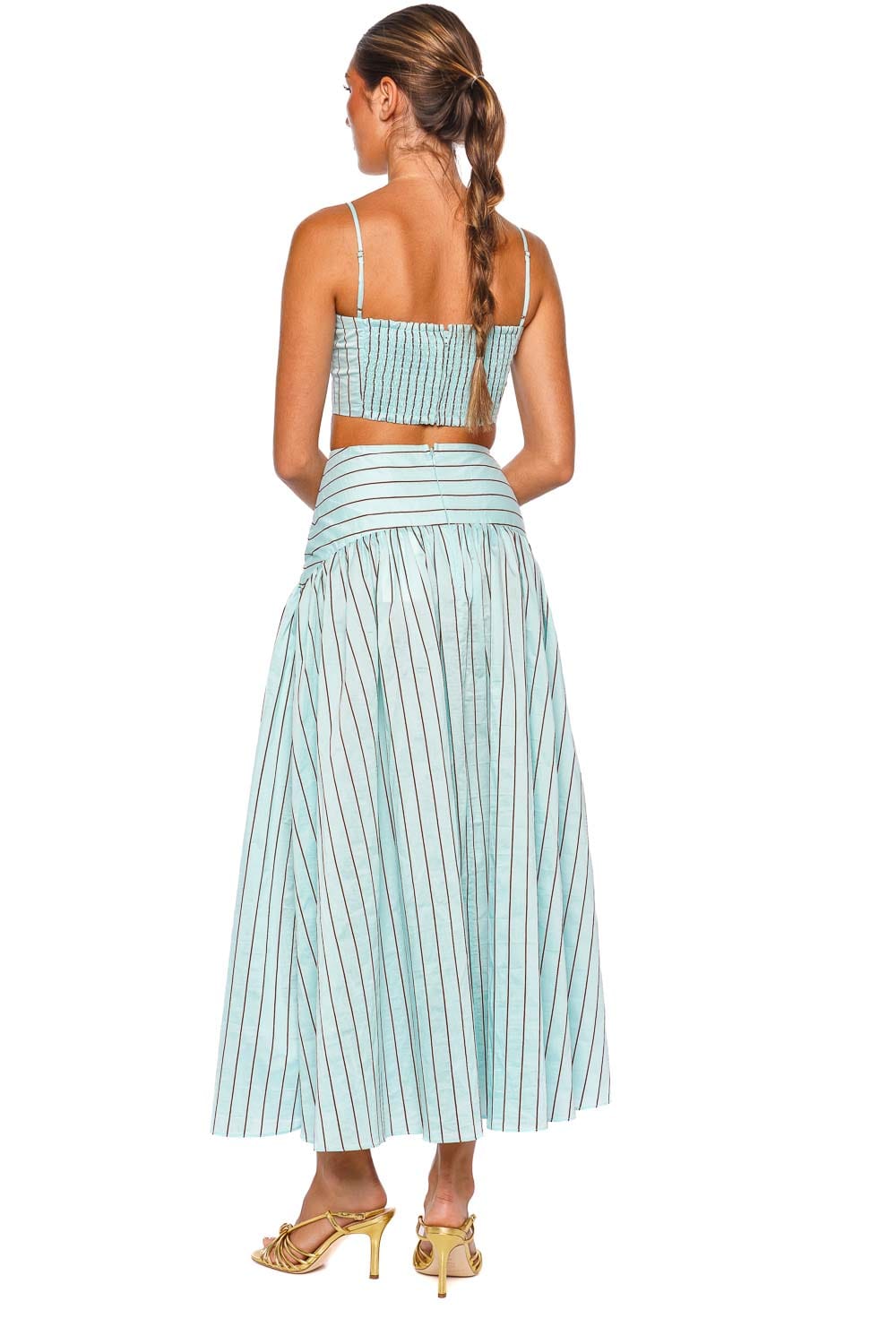Staud Federico Pool Stripe Strappy Cropped Tank