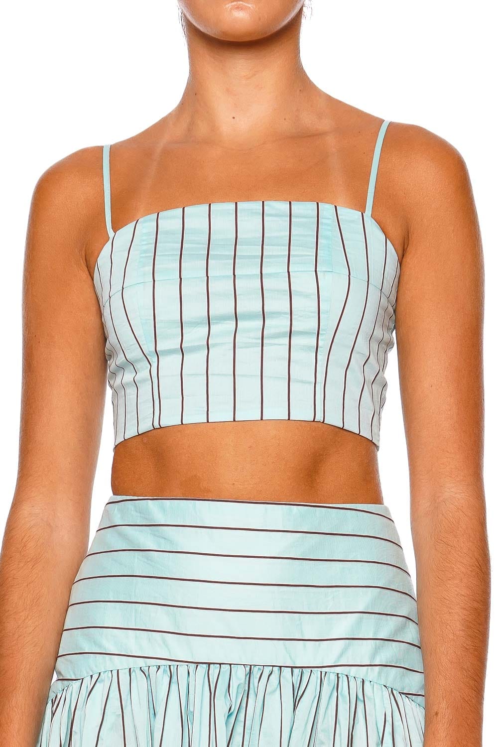 Staud Federico Pool Stripe Strappy Cropped Tank