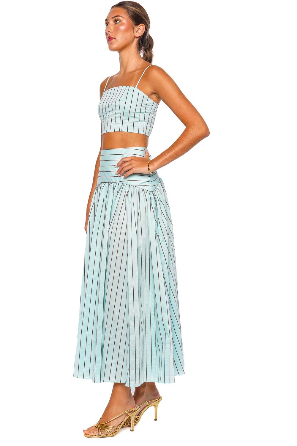 Staud Procida Pool Stripe Maxi Skirt