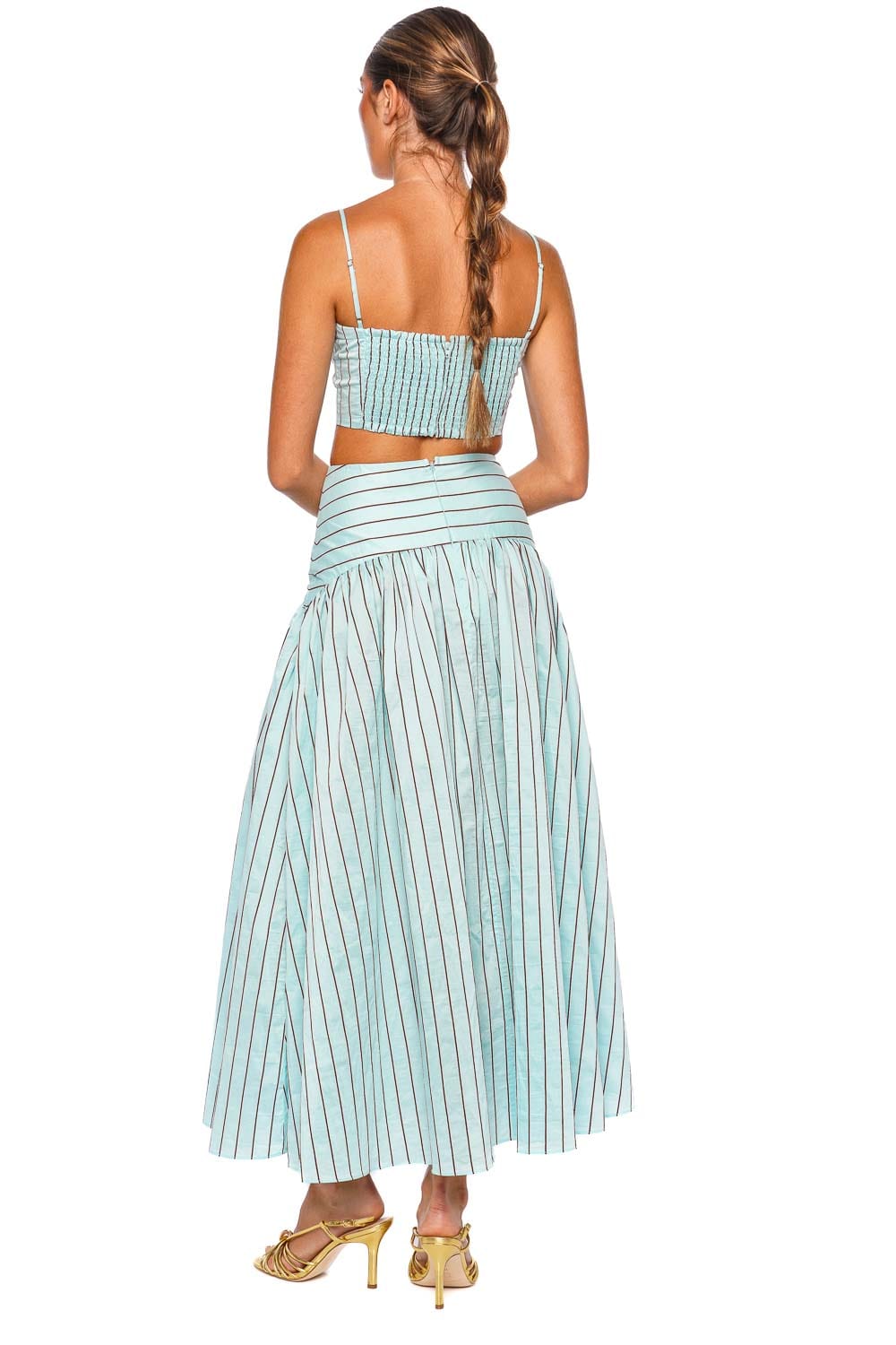 Staud Procida Pool Stripe Maxi Skirt