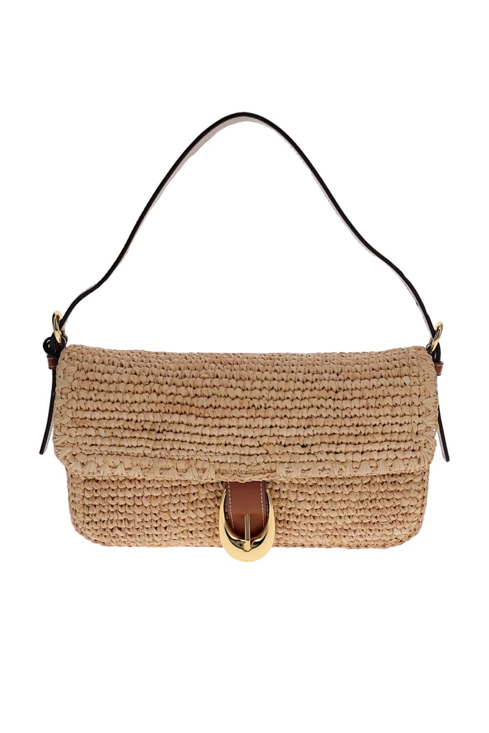 Staud Harlow Natural Tan Raffia Shoulder Bag