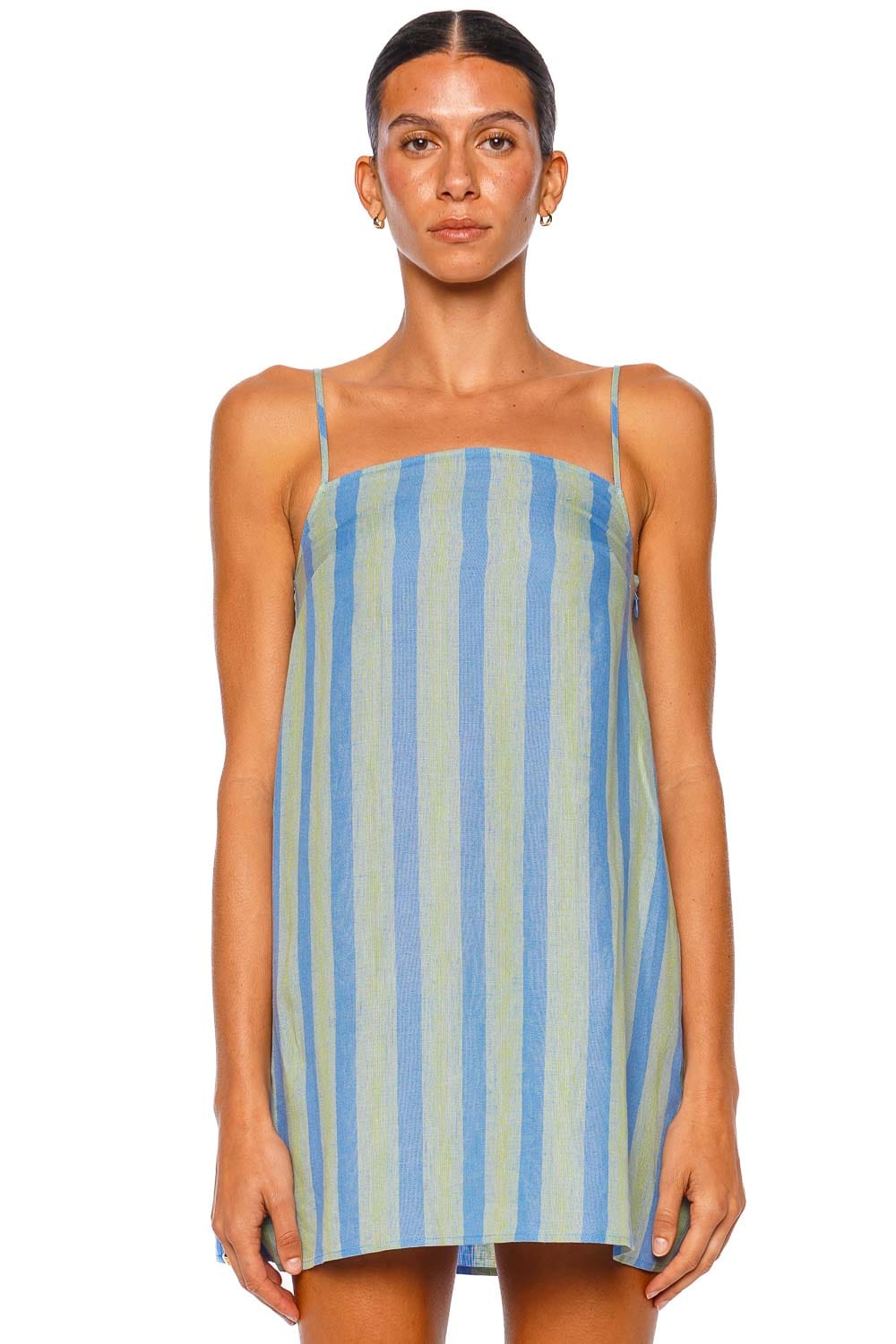 Staud Laura Seaport Stripe Linen Mini Dress