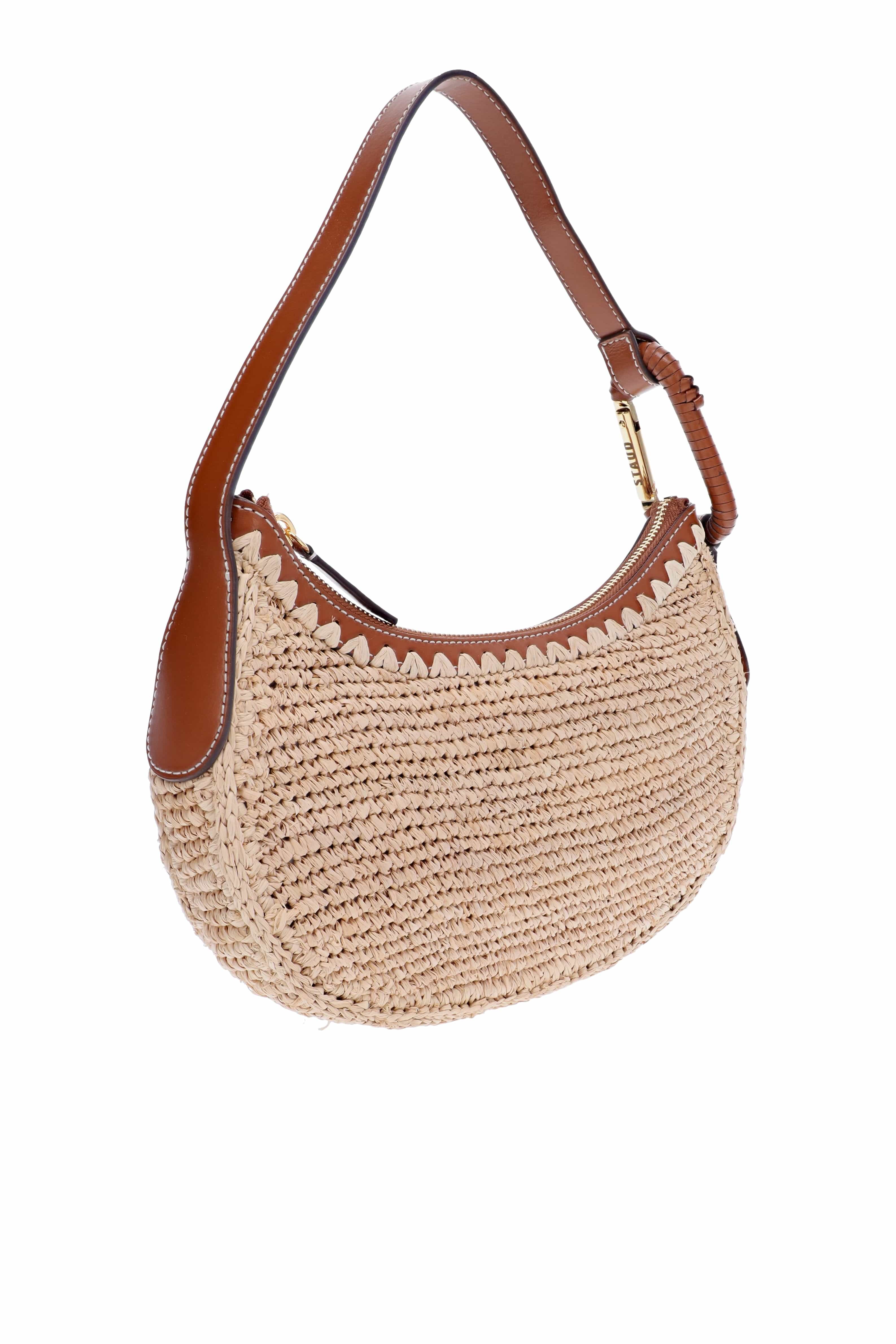 Staud Alden Natural Tan Raffia Shoulder Bag