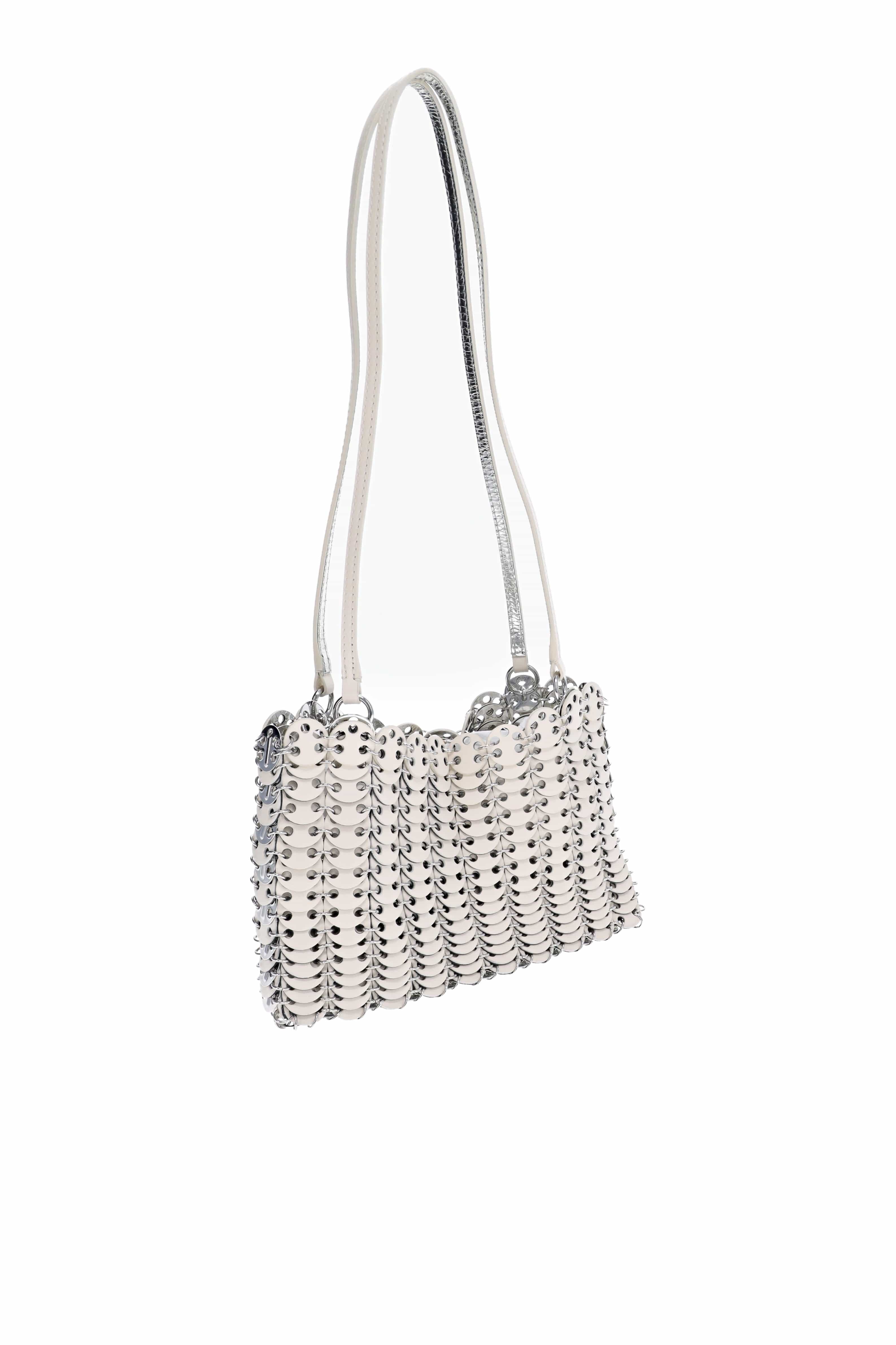 Rabanne SAC A MAIN 25HSS0506CLF283 M159 Ivory Disc Embellished Shoulder Bag