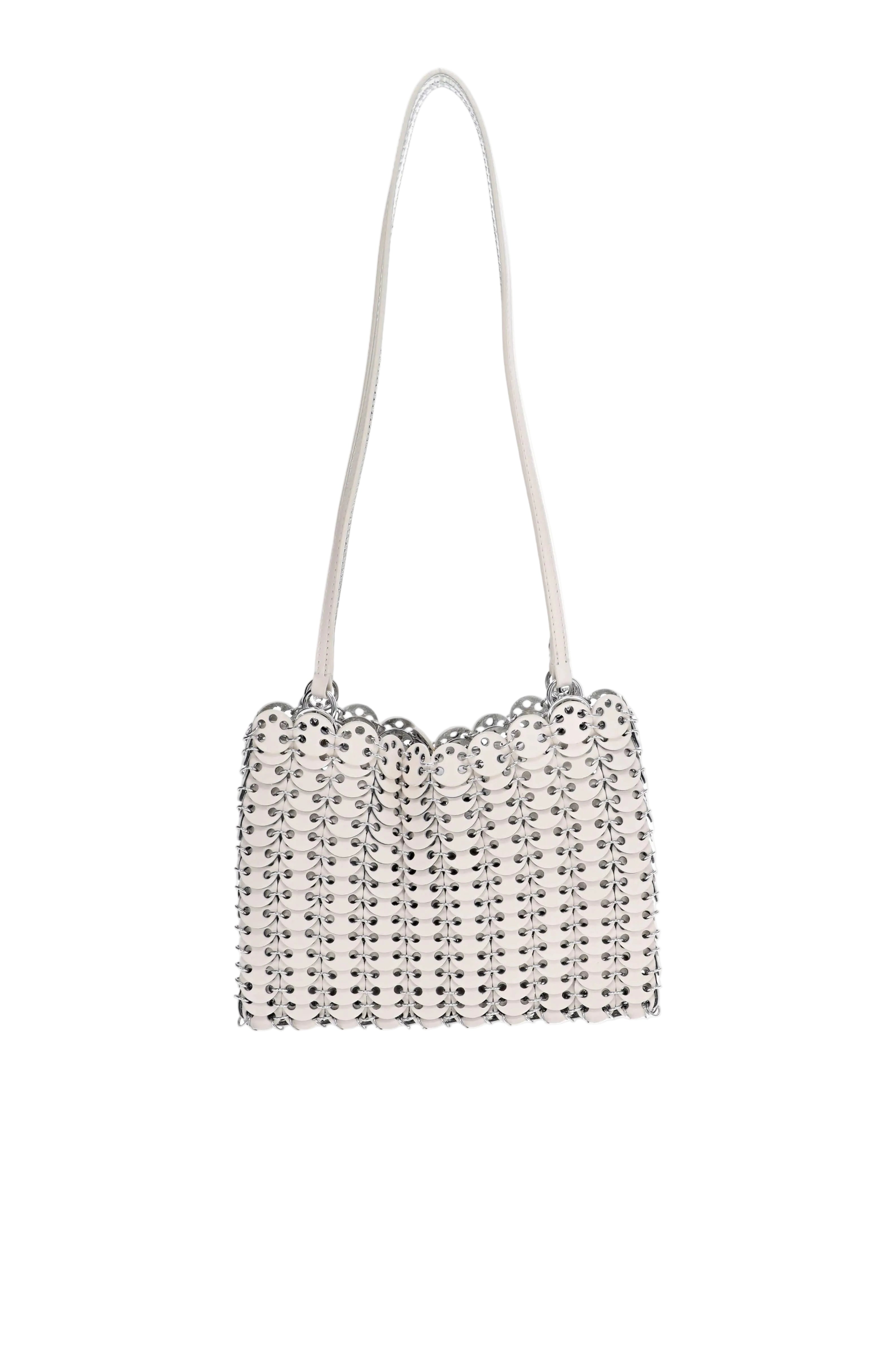 Rabanne SAC A MAIN 25HSS0506CLF283 M159 Ivory Disc Embellished Shoulder Bag