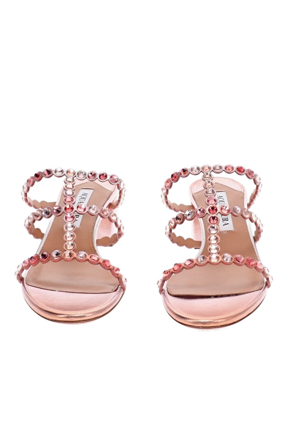 AQUAZZURA Tequila 50 Flamingo Embellished Block Heel Sandal