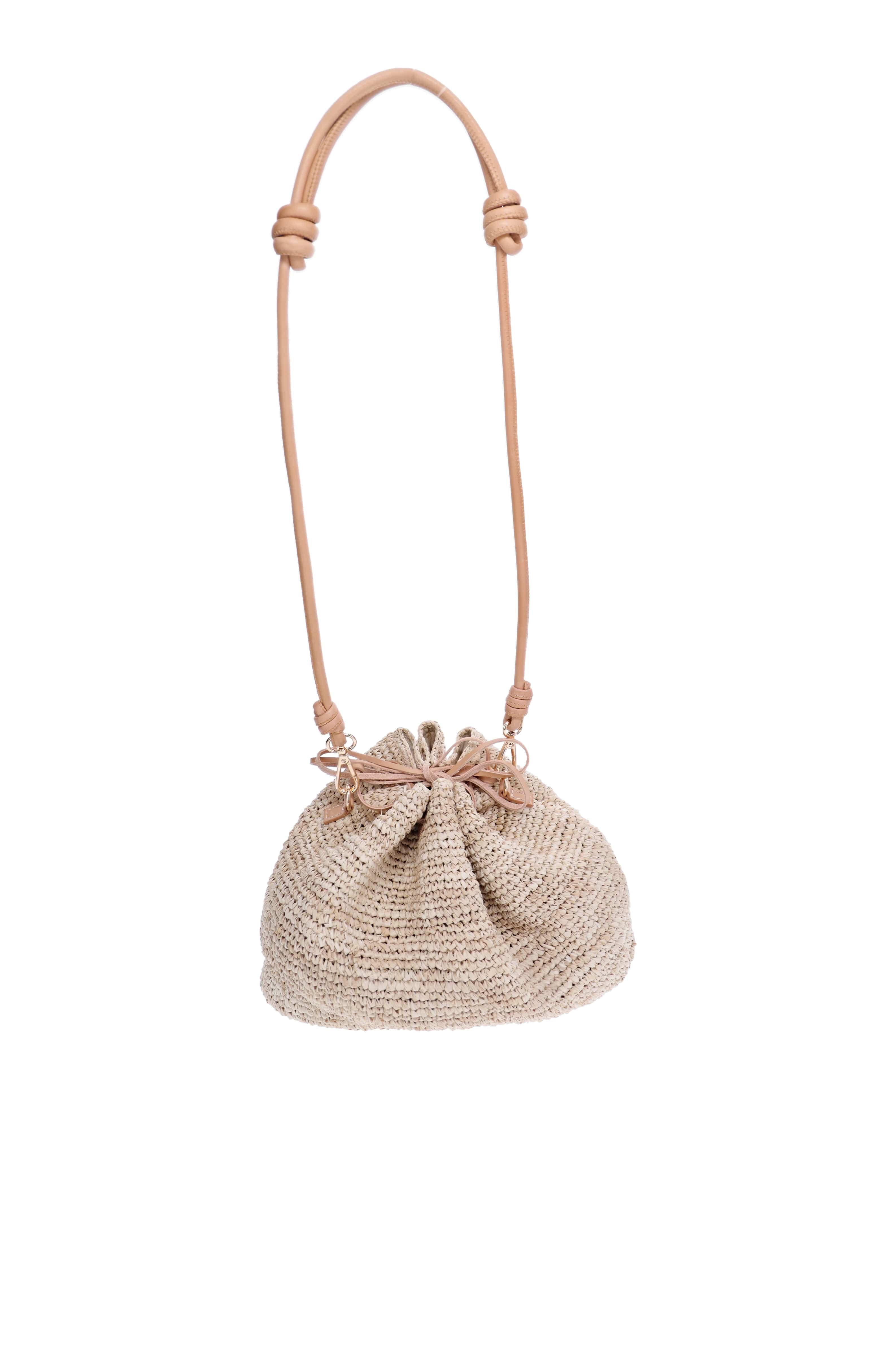 KAYU Canary Floral Natural Drawstring Shoulder Bag