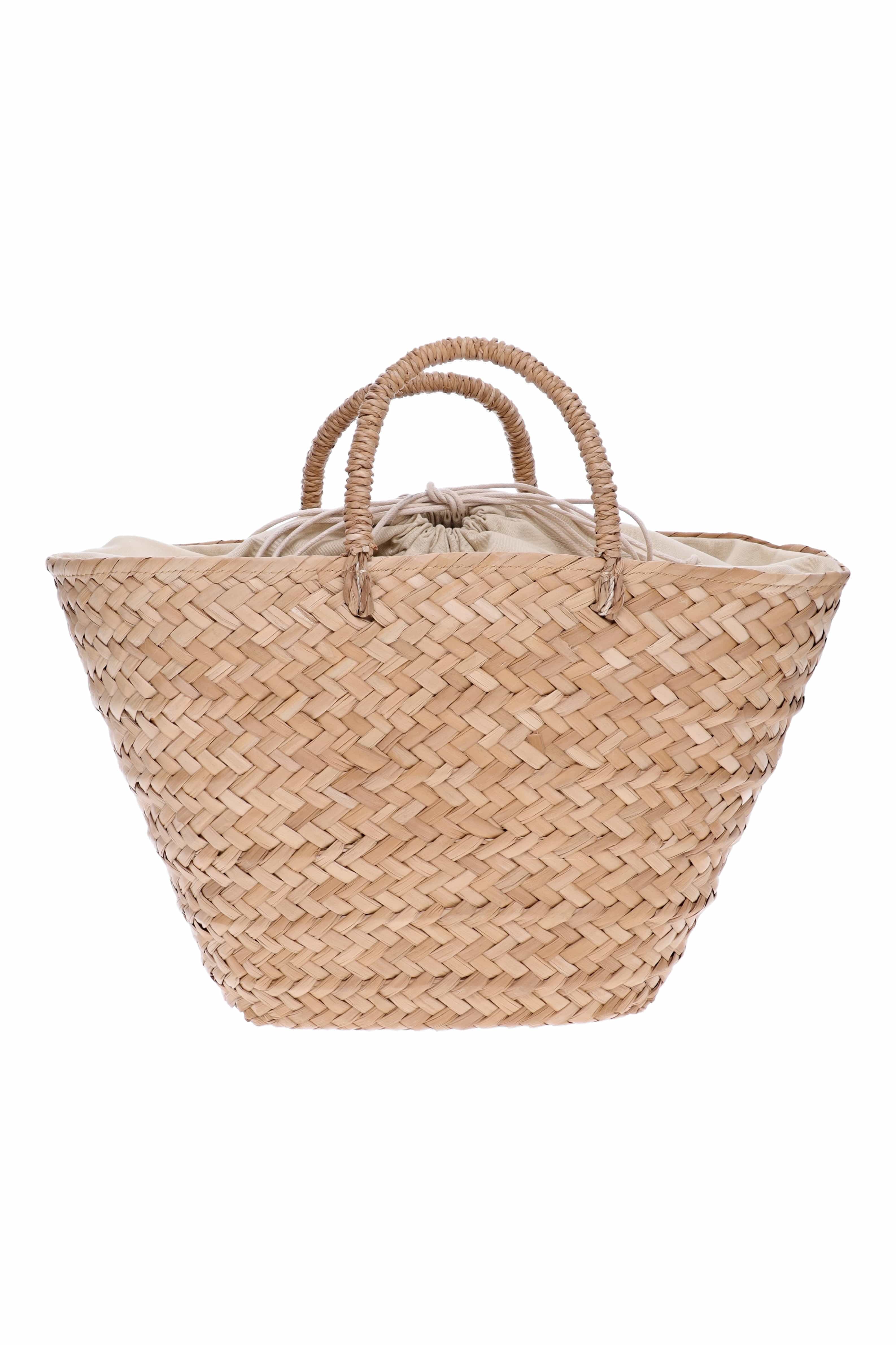 KAYU Lotus Natural Woven Floral Tote Bag