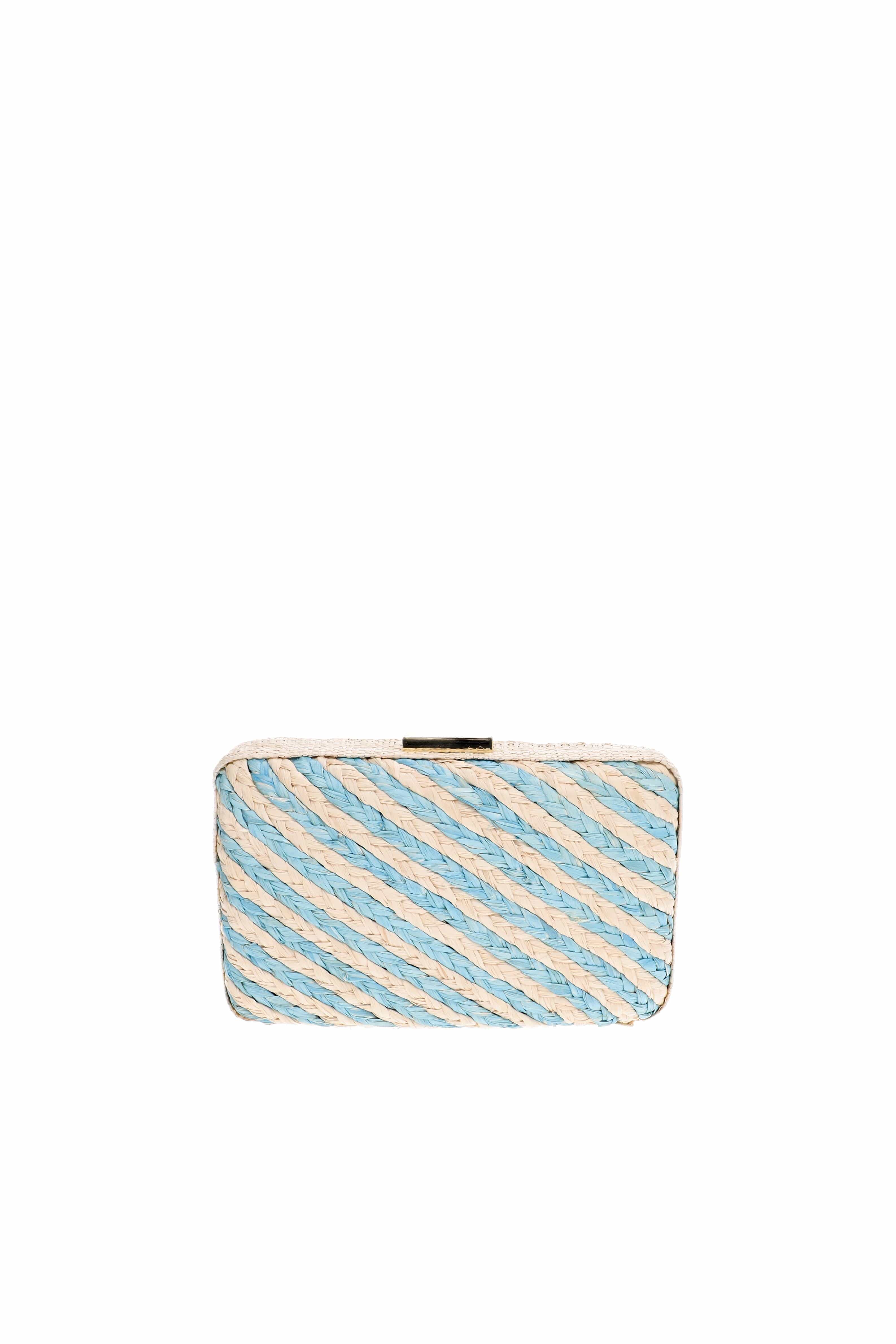 KAYU Carmen Blue Woven Stripe Clutch