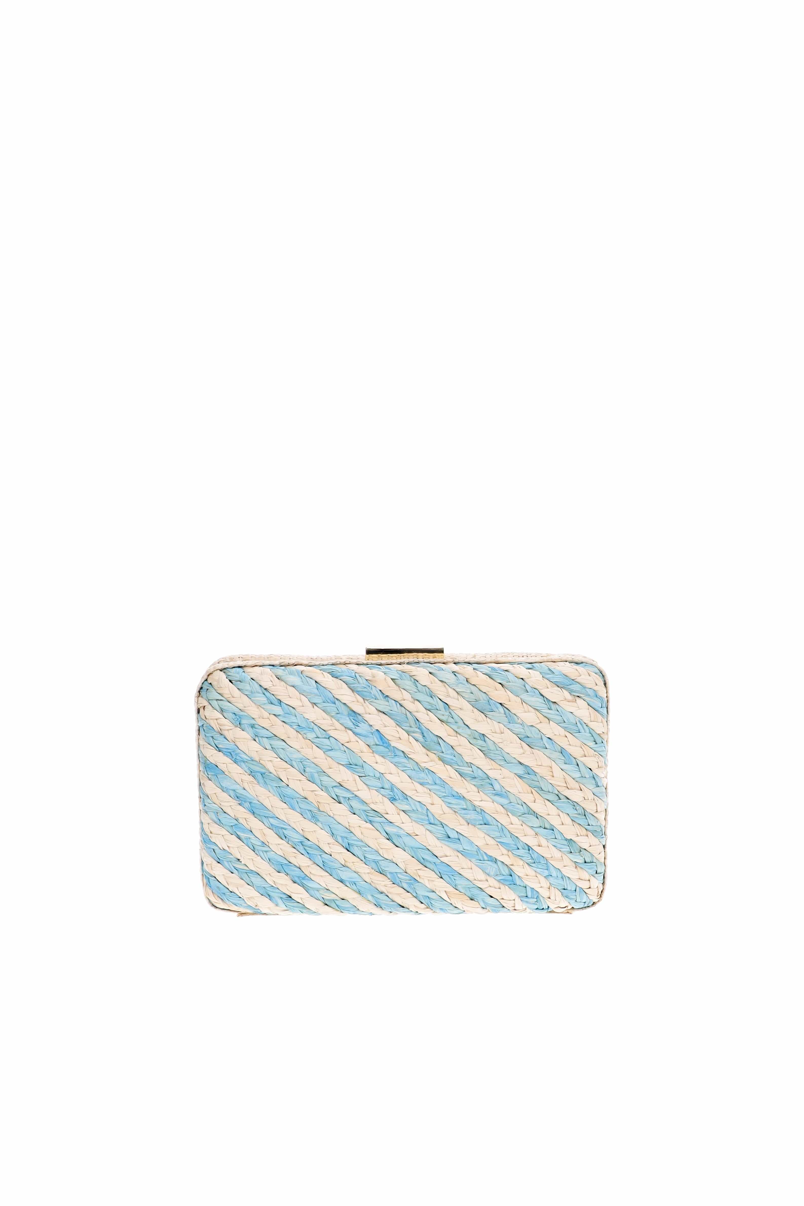 KAYU Carmen Blue Woven Stripe Clutch