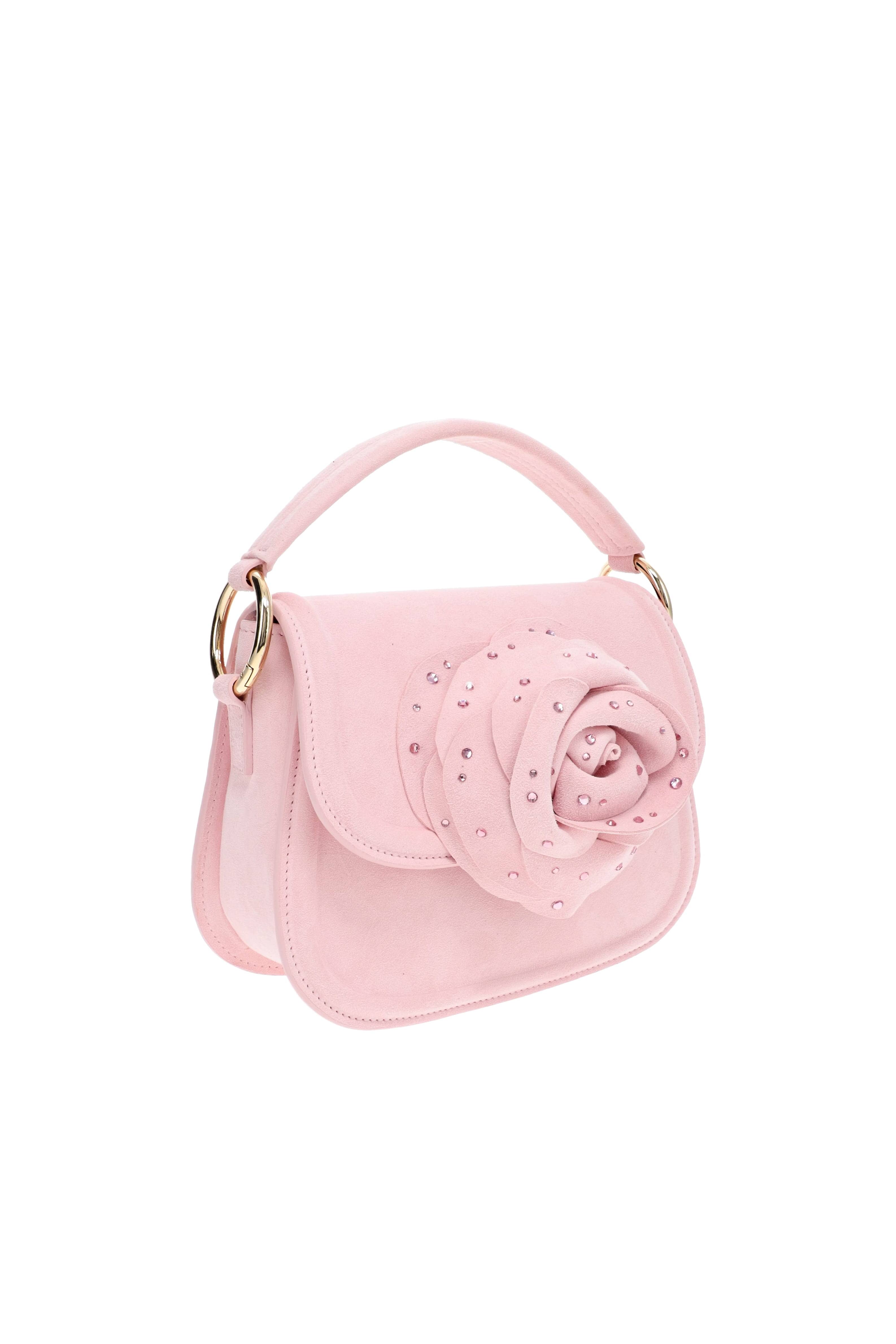 Gedebe Alice Embellished Suede Flower Top Handle Bag