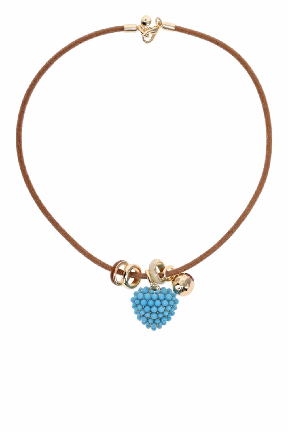 Roxanne Assoulin Leather Stone Slider Beaded Charm Necklace