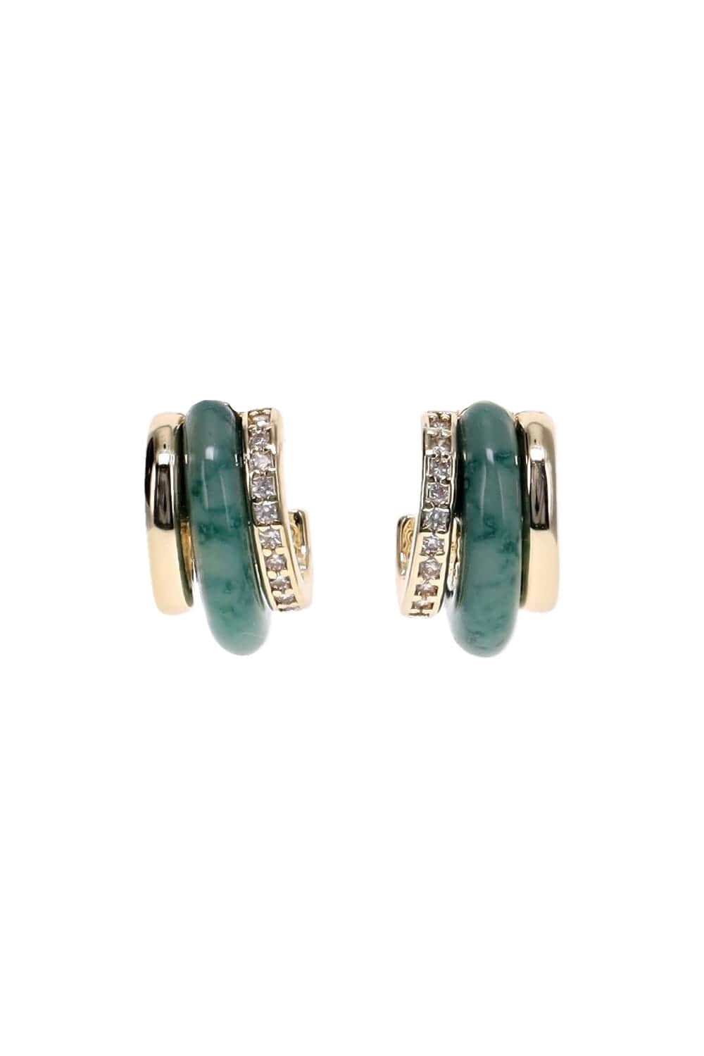 Roxanne Assoulin Moss Agate Stone Huggie Earrings