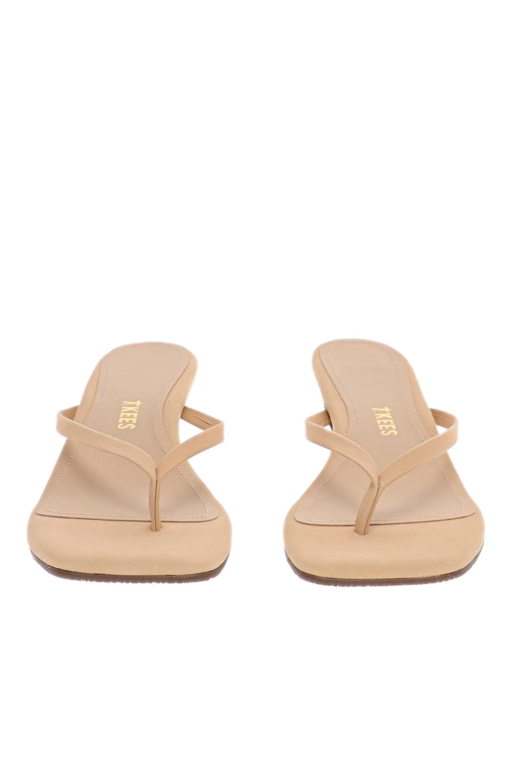 TKEES Square Toe Julia Sunkissed Suede Thong Heel Sandals