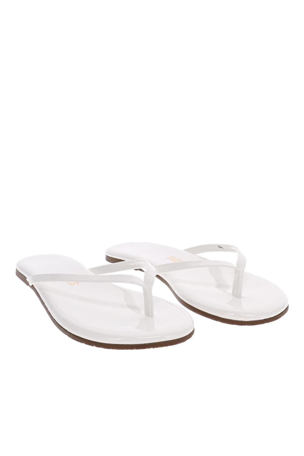 TKEES Glosses GO-10 White Thong Flat Sandals