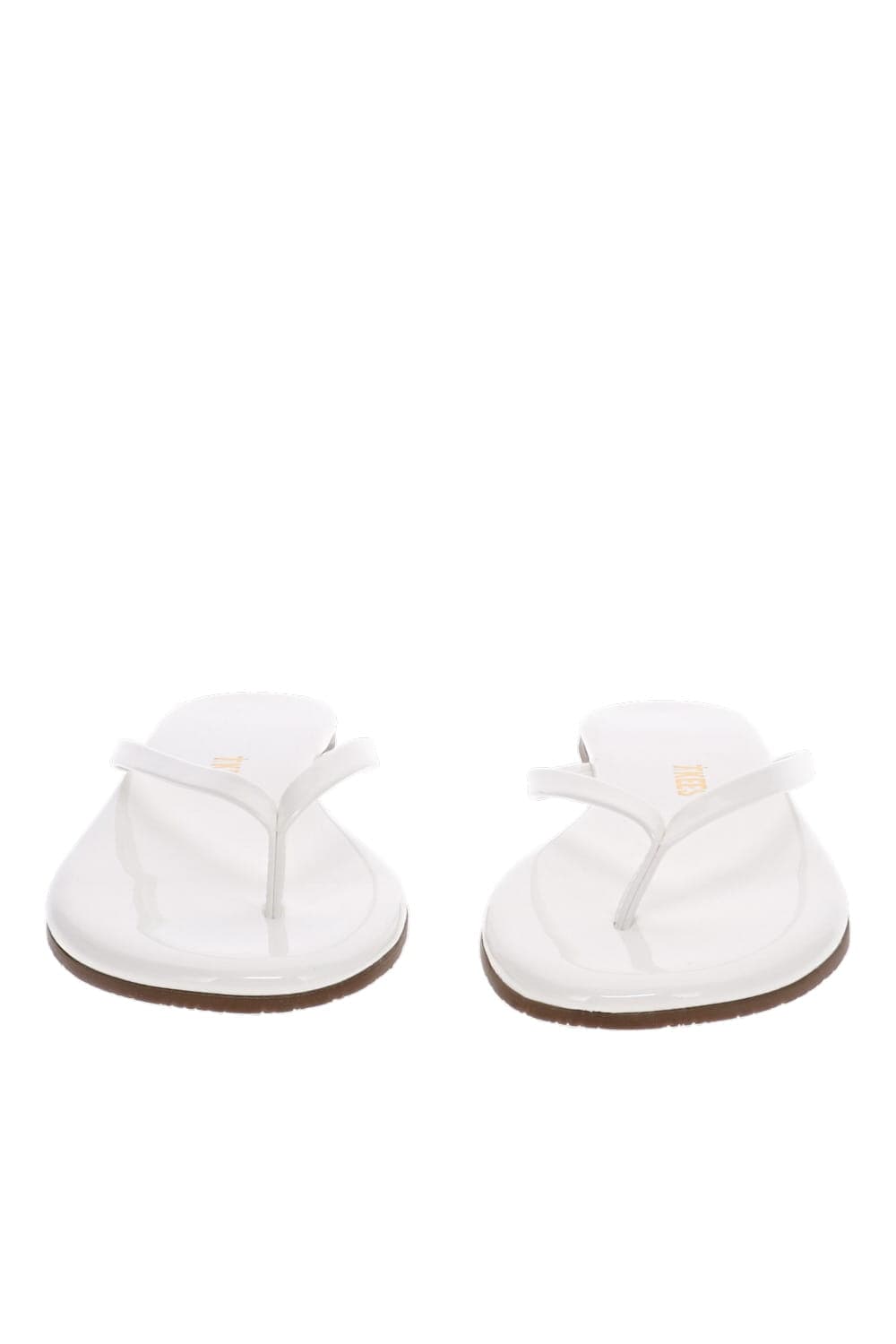 TKEES Glosses GO-10 White Thong Flat Sandals