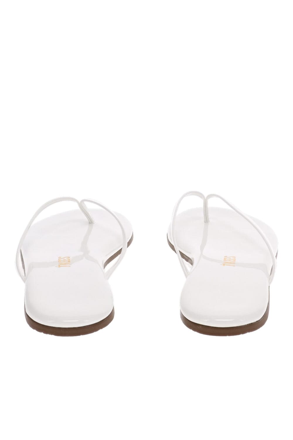 TKEES Glosses GO-10 White Thong Flat Sandals
