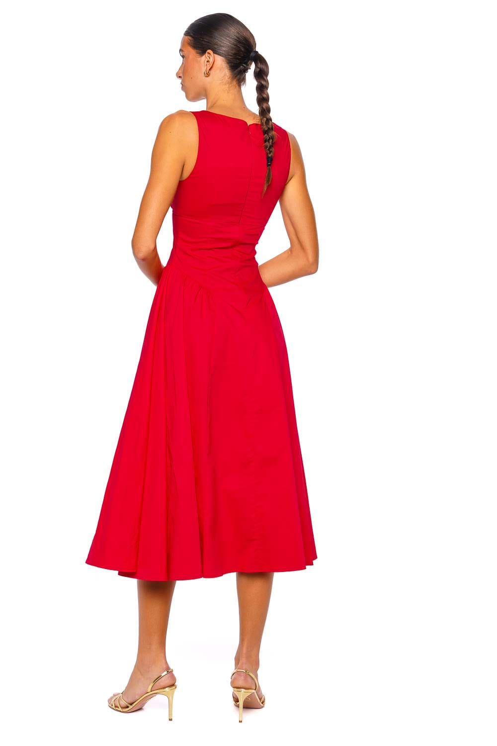 Staud Gwen Cherry Sleeveless Midi Dress