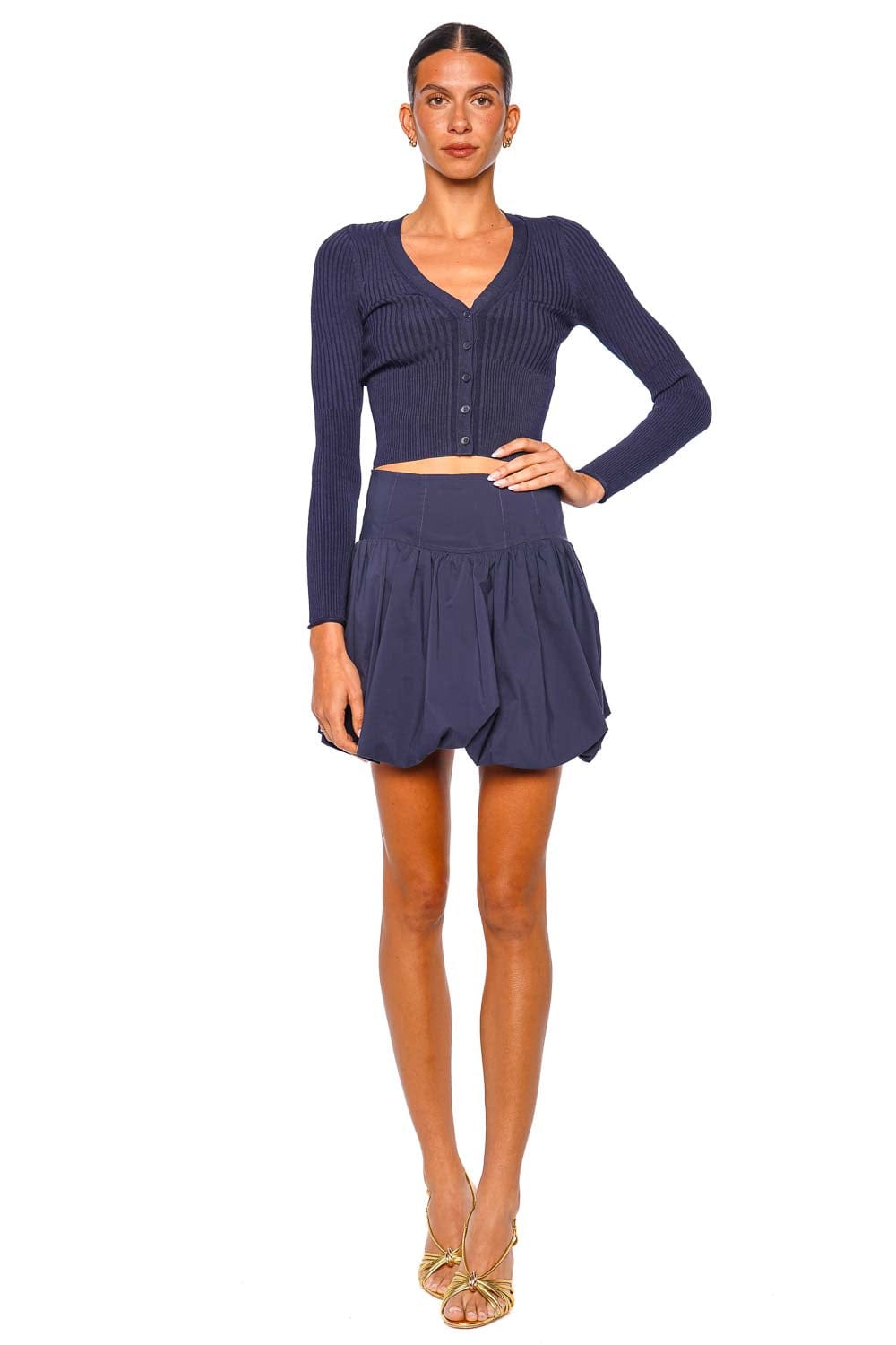 SIMKHAI Pippa Bubble Midnight Mini Skirt