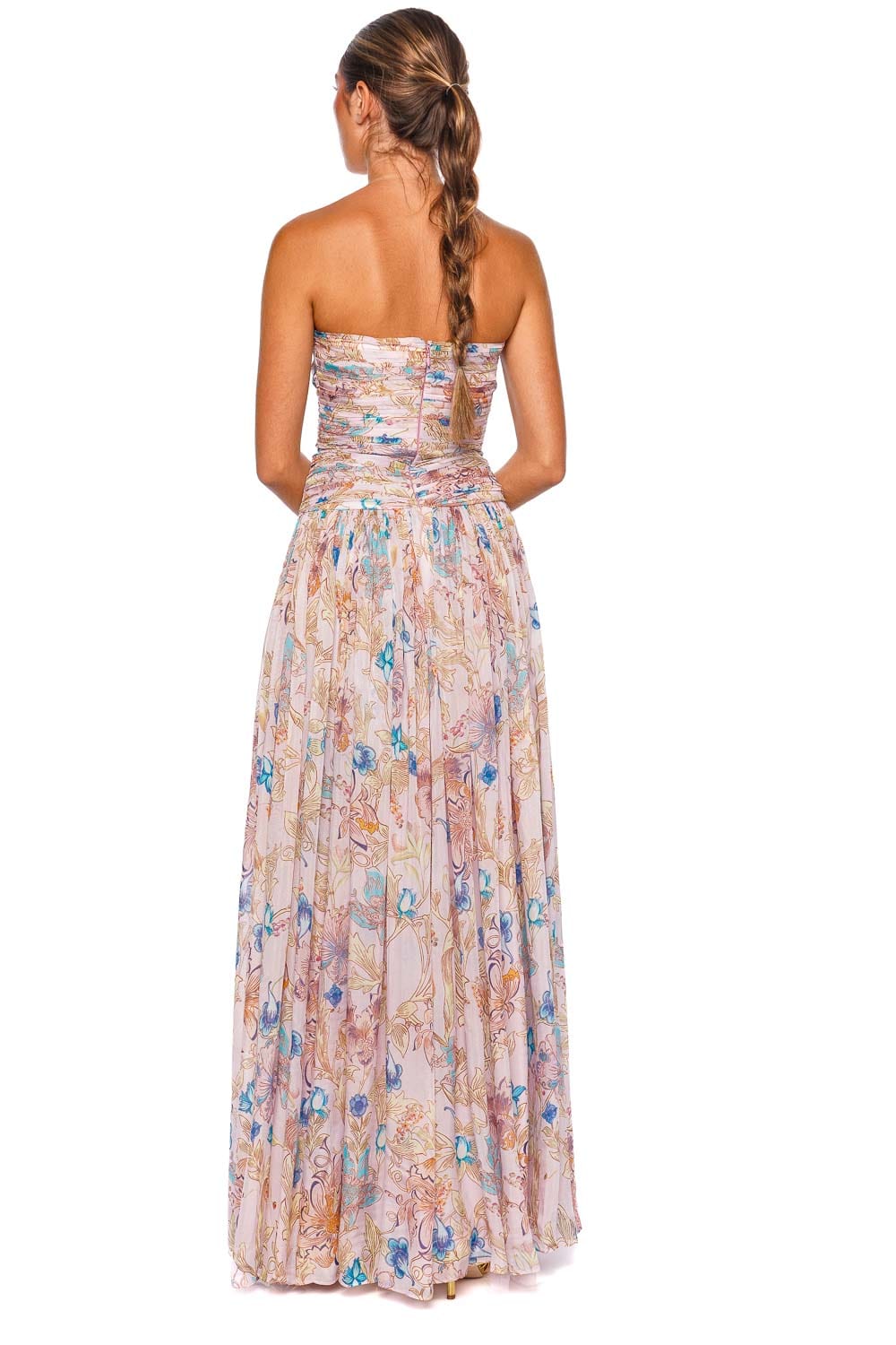 LA FUORI Elysium Symphony Multi Floral Strapless Maxi Dress