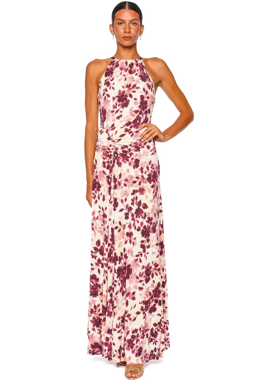 simkhai maxi dress Cerin Fig Floral Ruched Halter wbs-group:Captain Swimming Costume PDF Sewing The skirt breaks into Color:Black and Nude