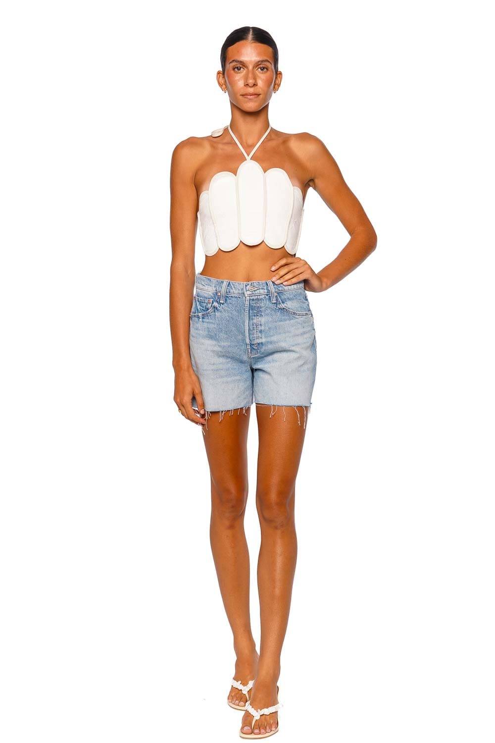 MOTHER Denim The Extra Mile Head Rush Fray Denim Shorts