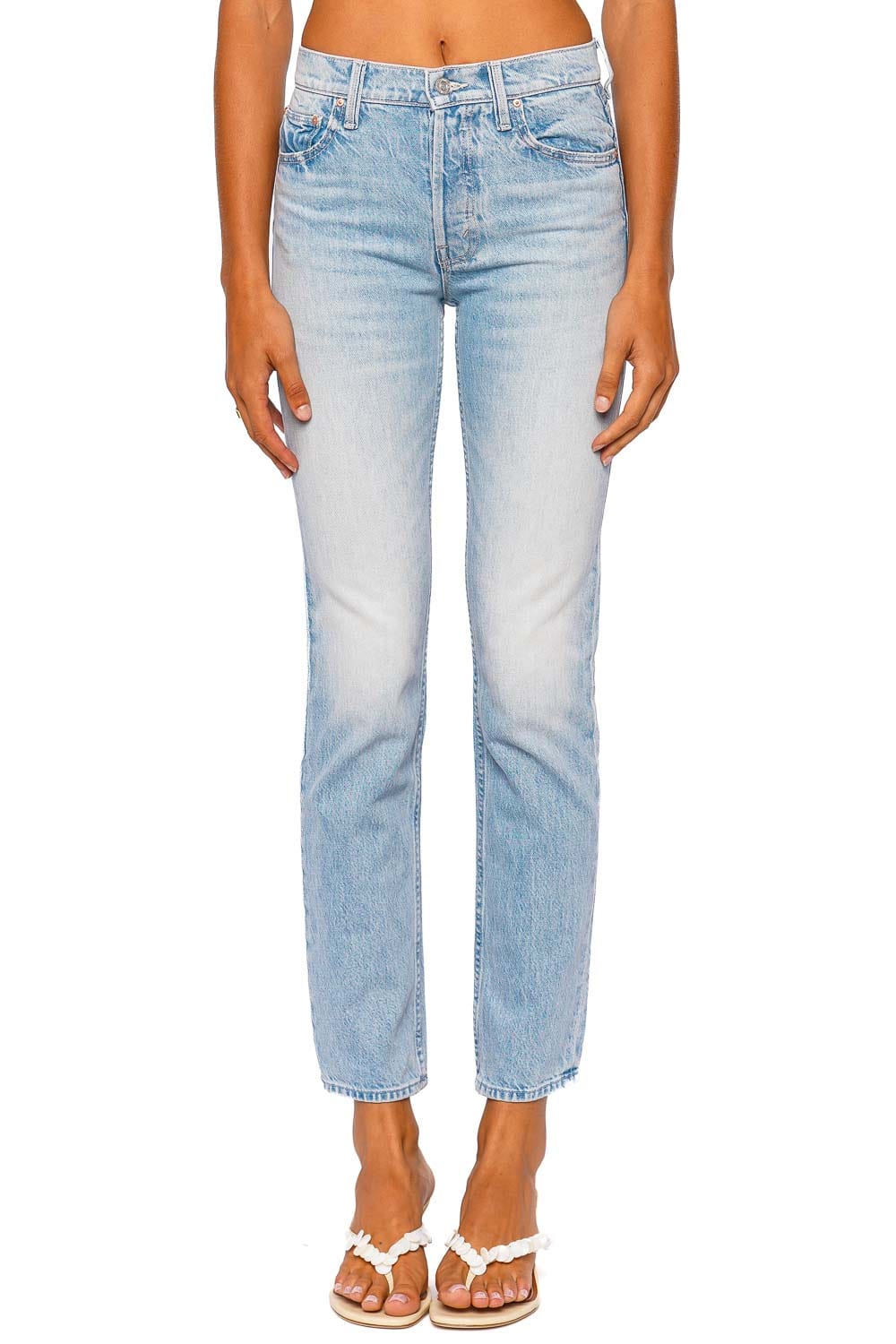 MOTHER Denim The Tomcat Skimp Head Rush Straight Leg Jeans Light Wash