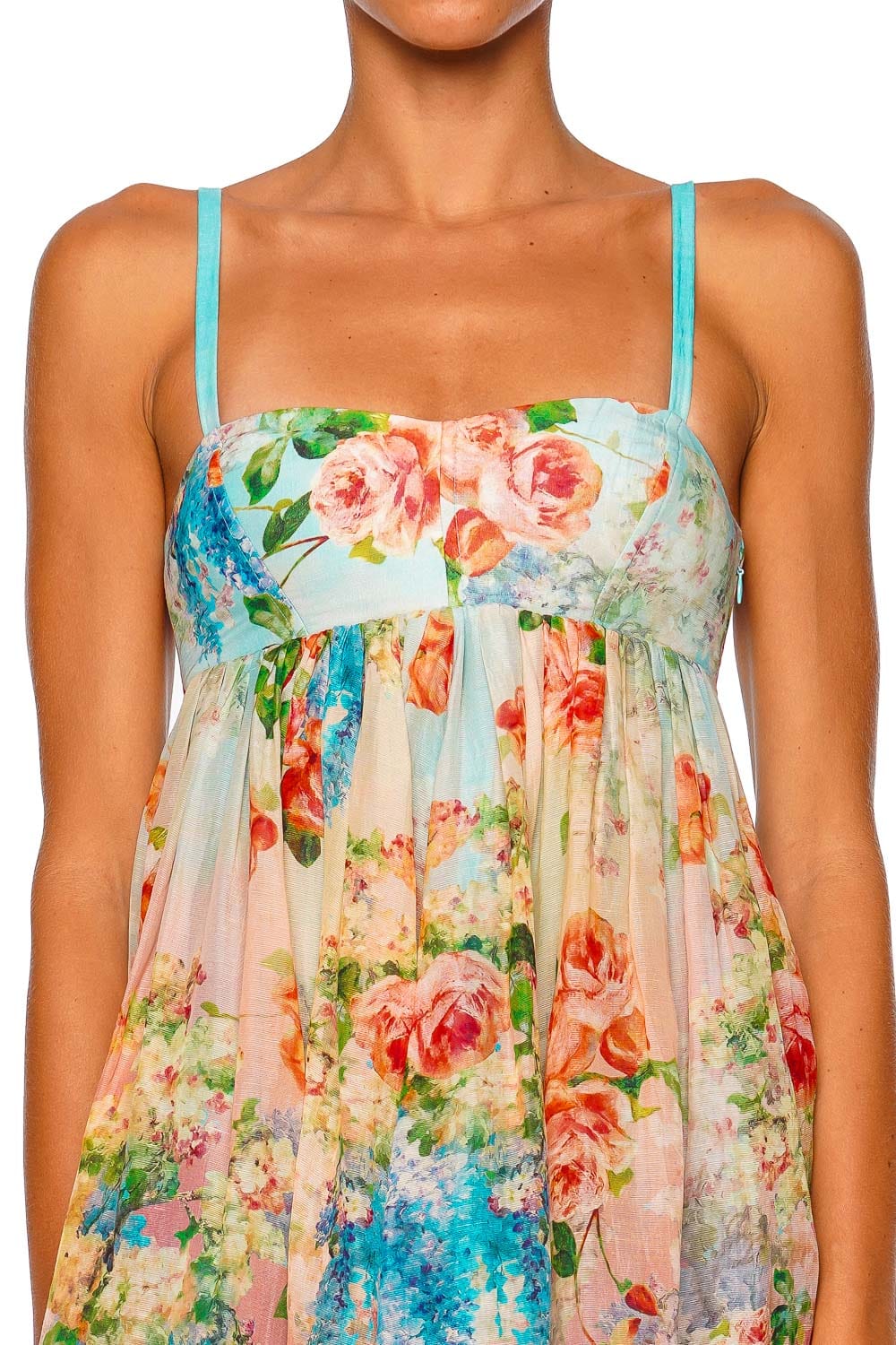 Hemant and Nandita Aiba Multi Floral Strappy Mini Dress