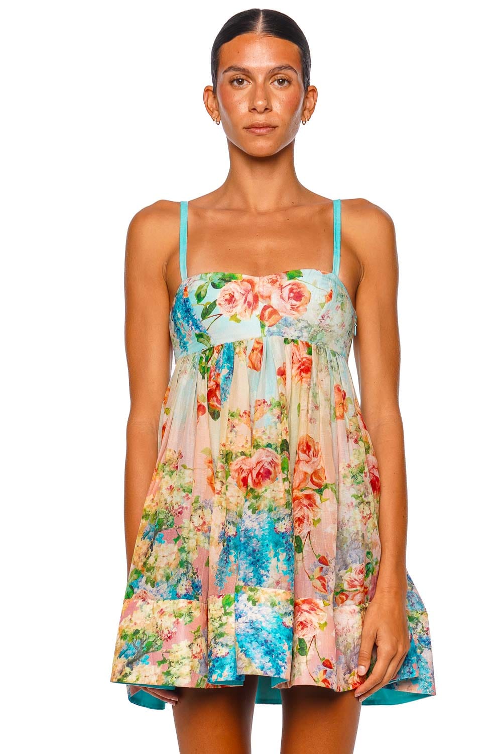 Hemant and Nandita Aiba Multi Floral Strappy Mini Dress