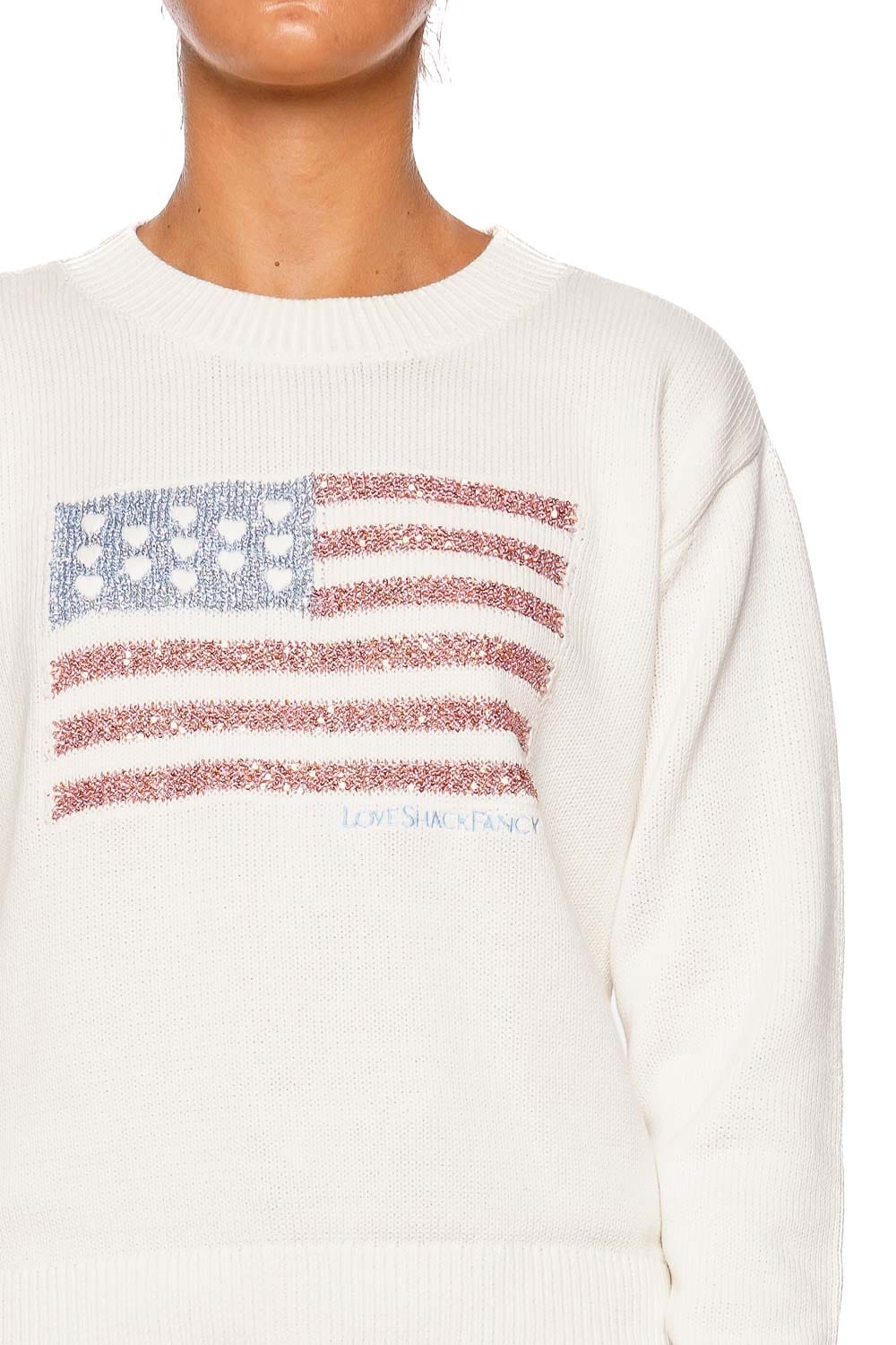 LoveShackFancy Ty Pullover Ivory Long Sleeve Sweater