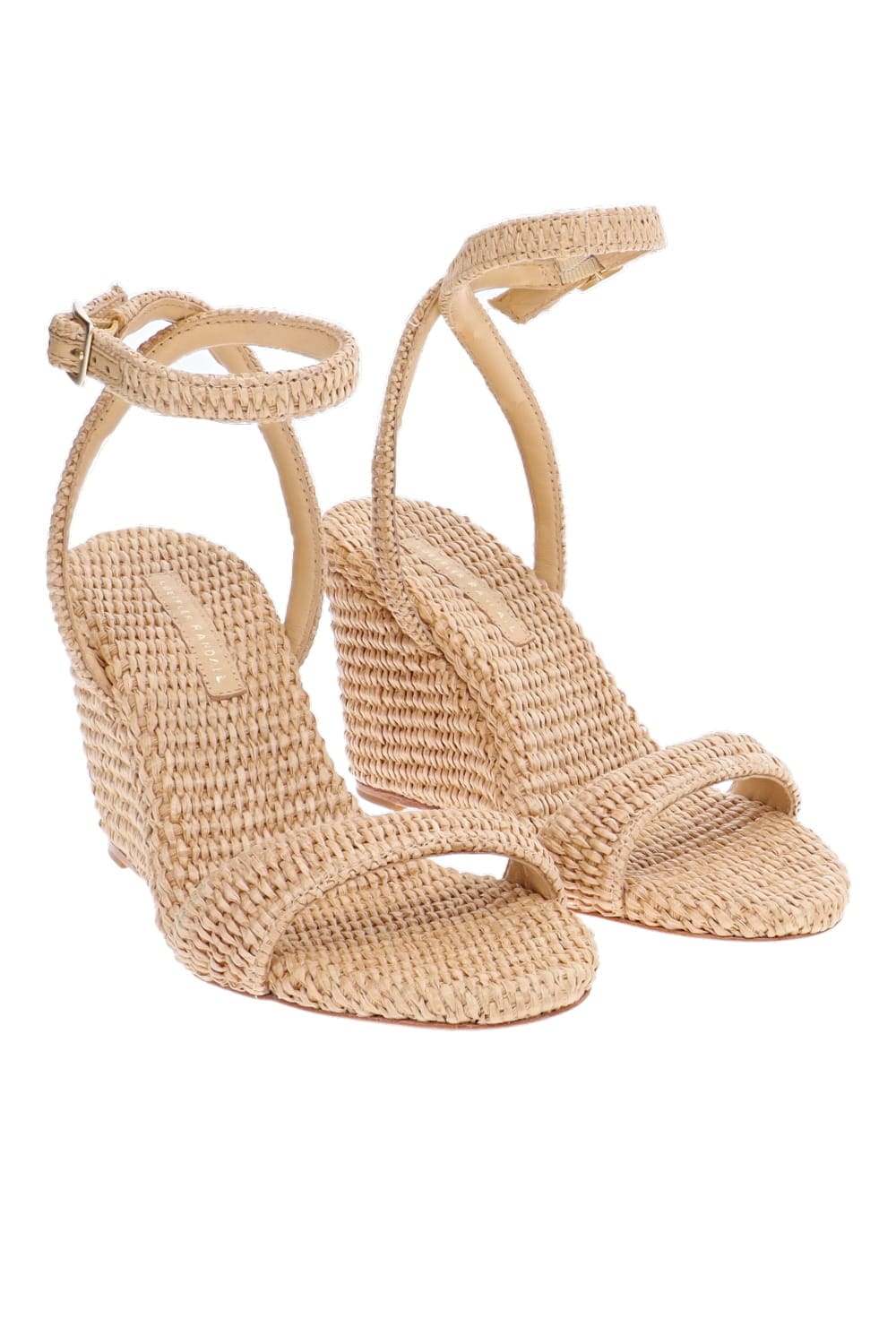 Loeffler Randall Gavi Wedge Natural Raffia Ankle Strap Wedge Sandal