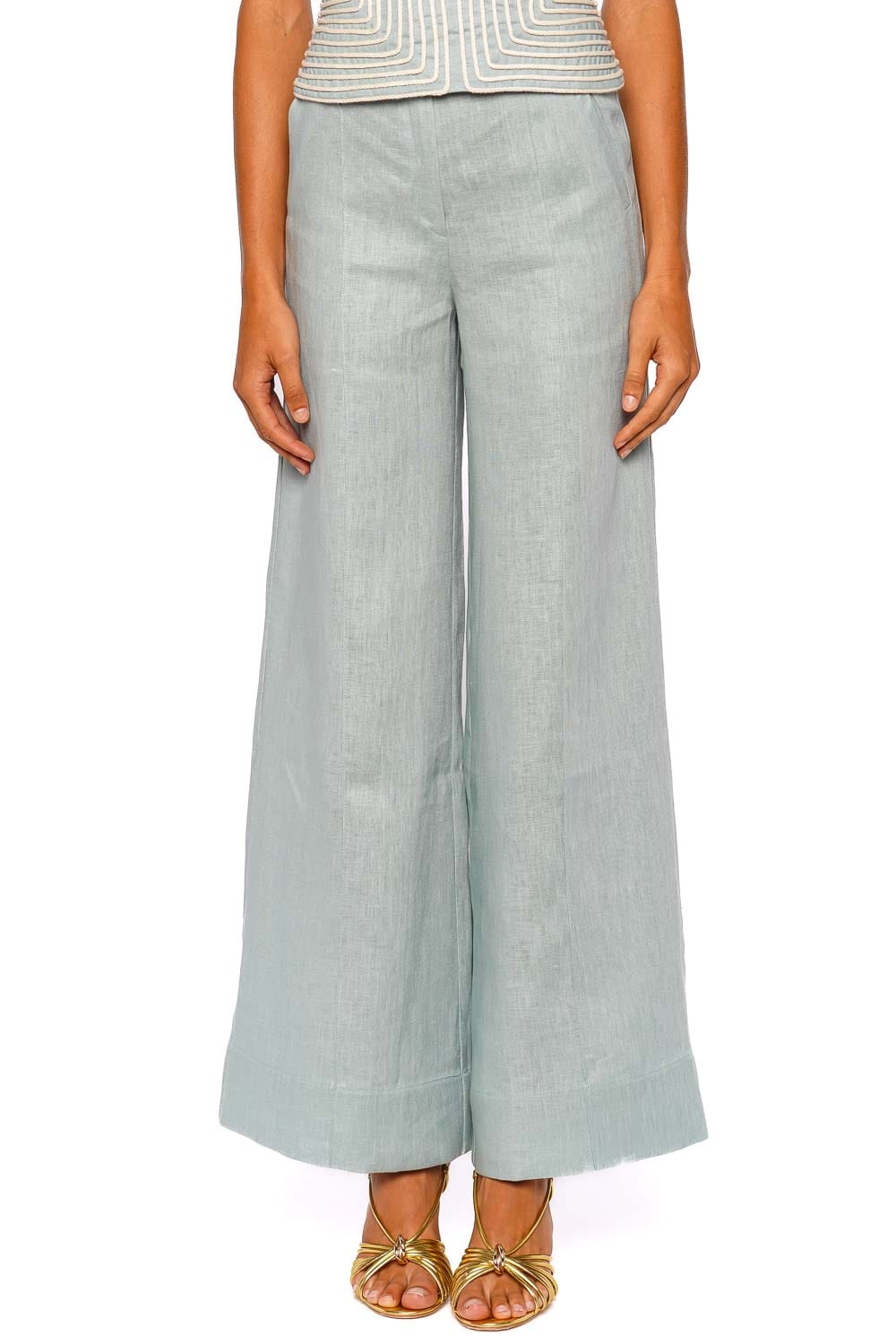 Andres Otalora La Promesa Mint Wide Leg Pants